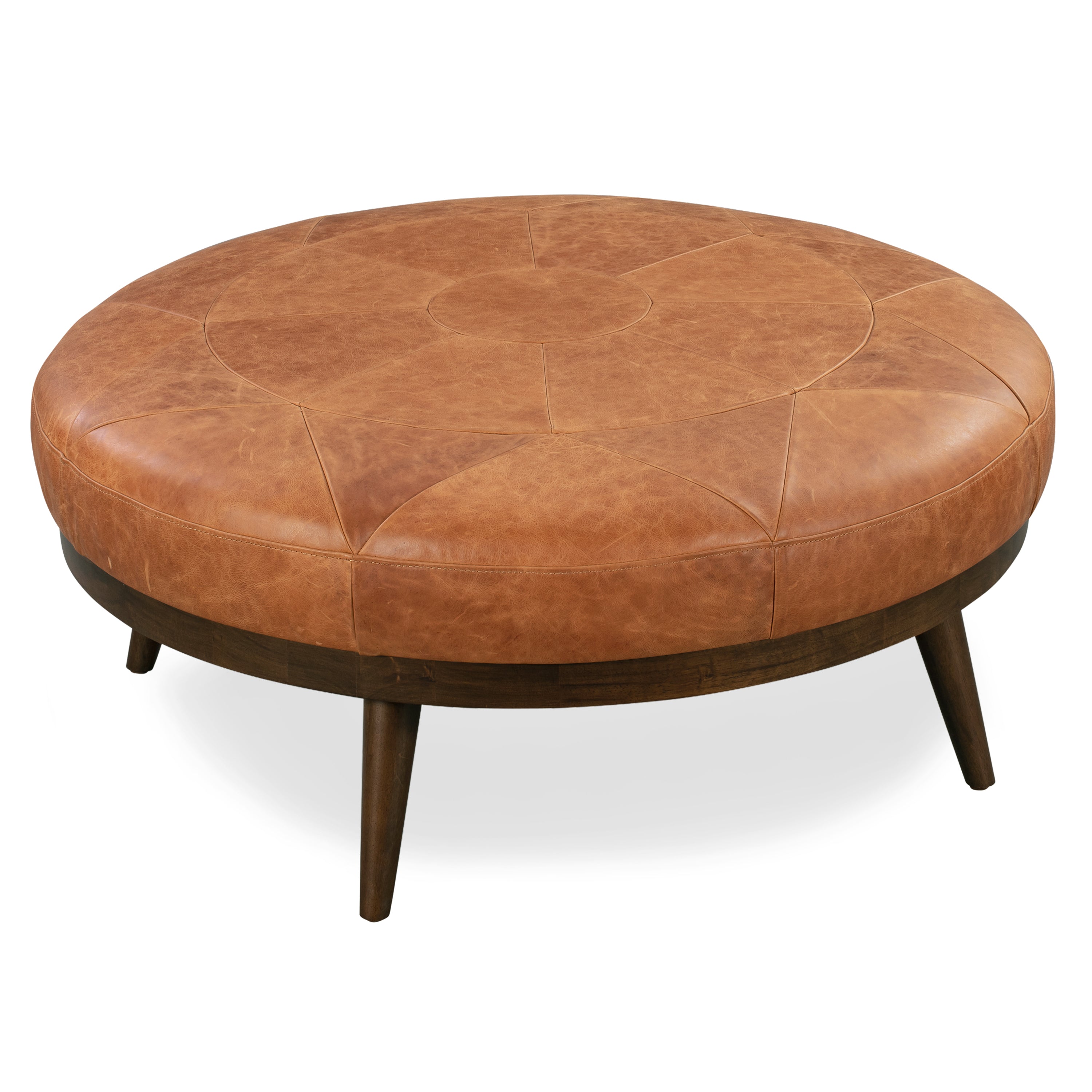 Pouf en cuir | Cognac