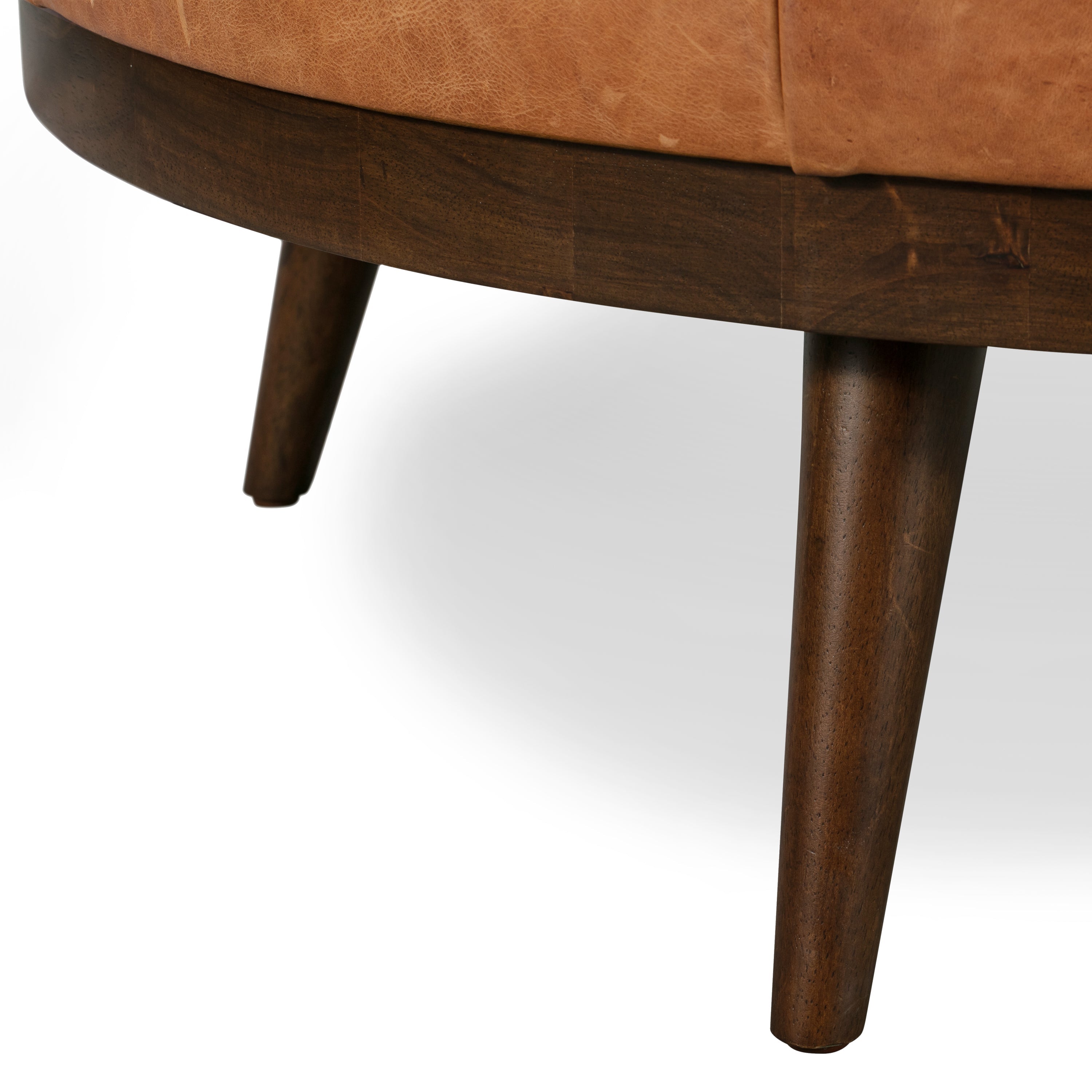 Pouf en cuir | Cognac