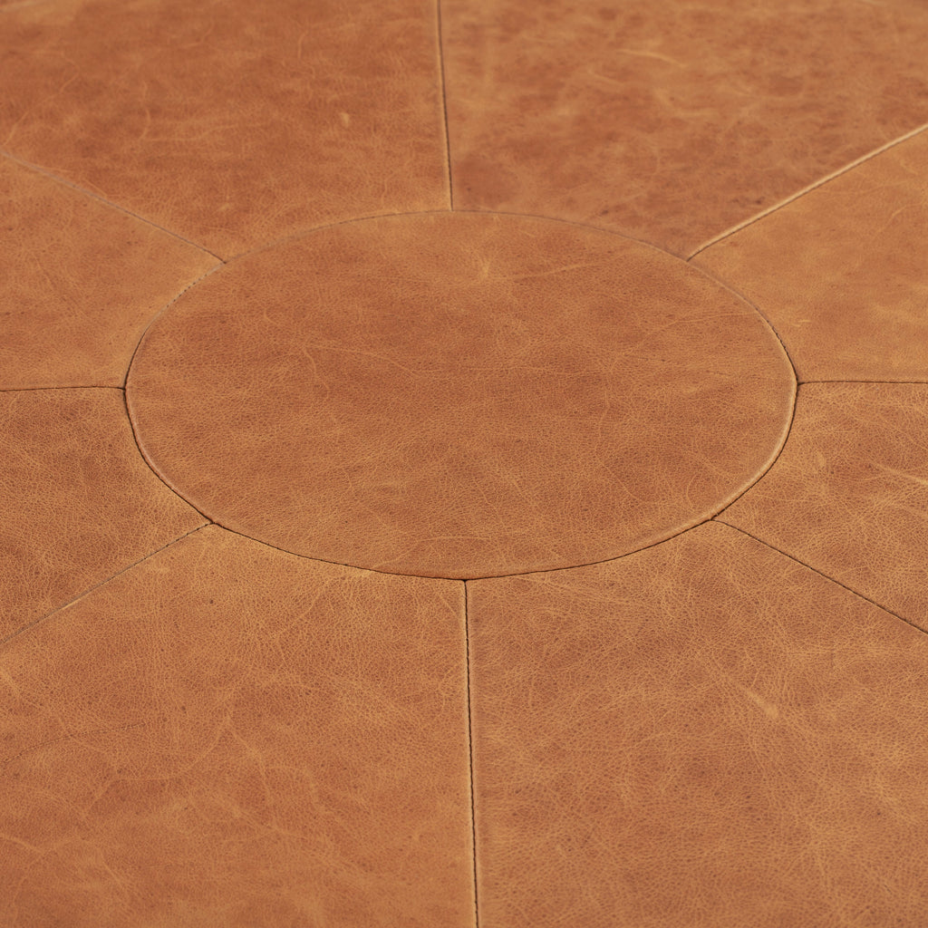 Pouf en cuir | Cognac
