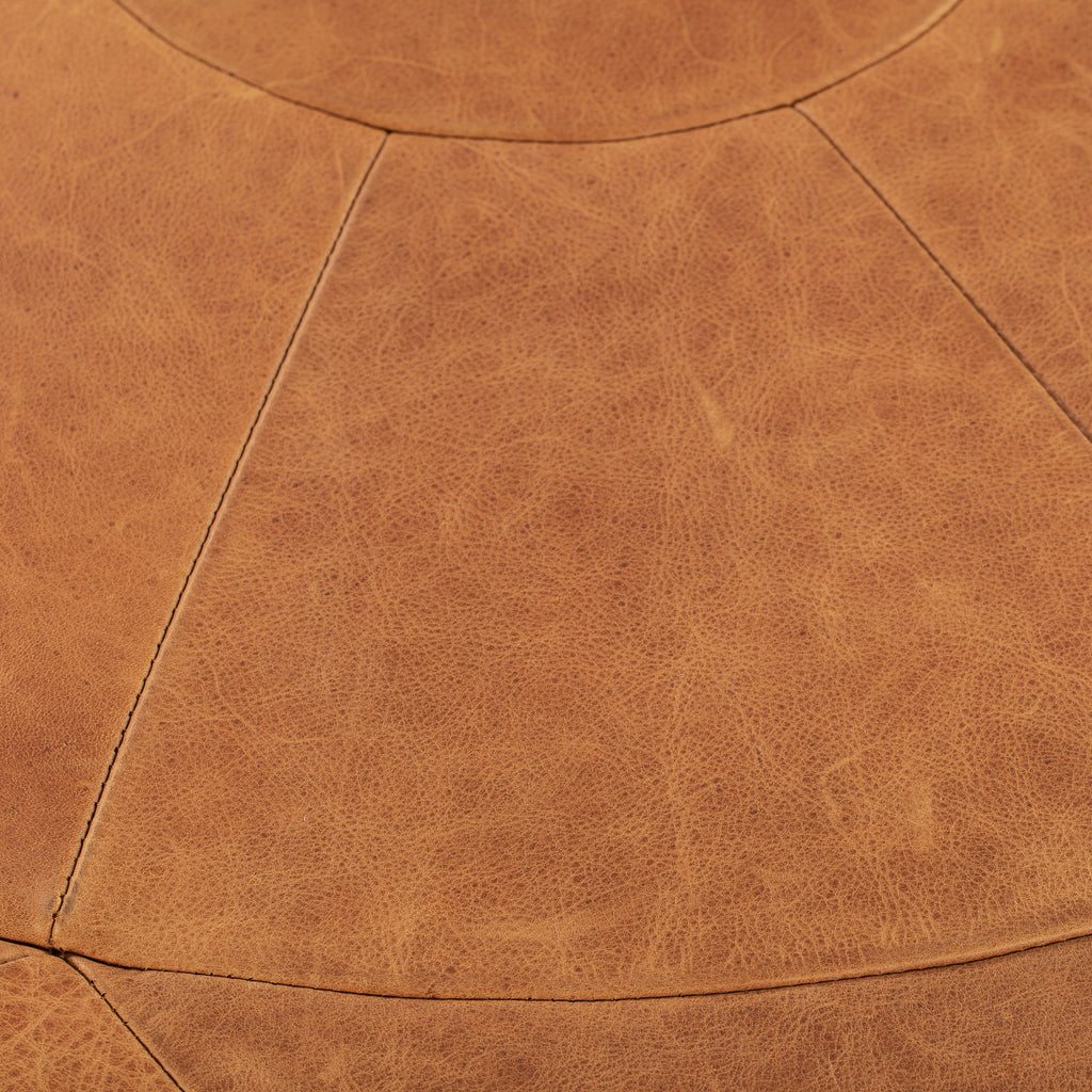 Pouf en cuir | Cognac