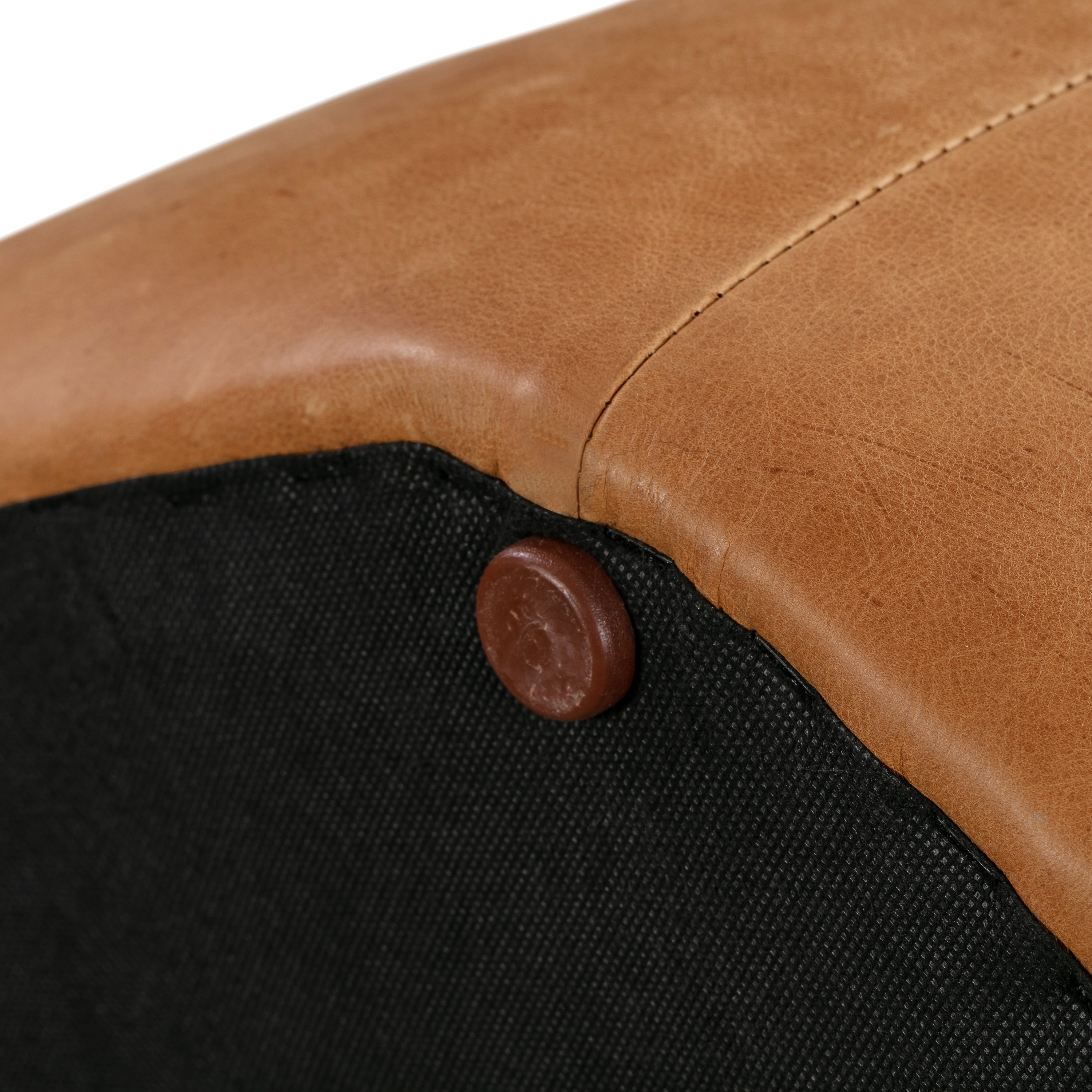 Pouf en cuir | Cognac