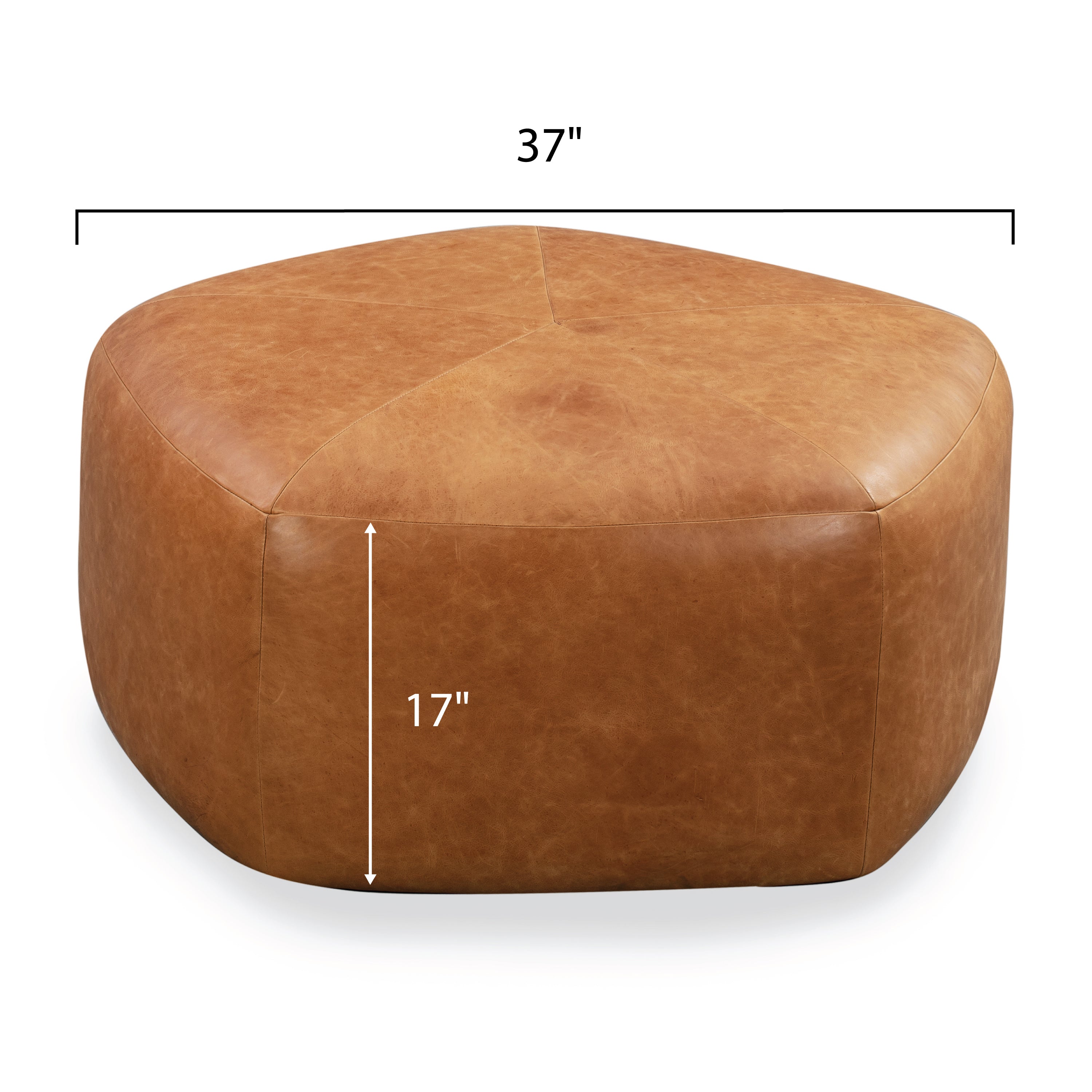 Pouf en cuir | Cognac