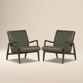 Fauteuil en cuir Rowan | Vert olivine