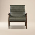 Fauteuil club en cuir Rowan | Vert olive