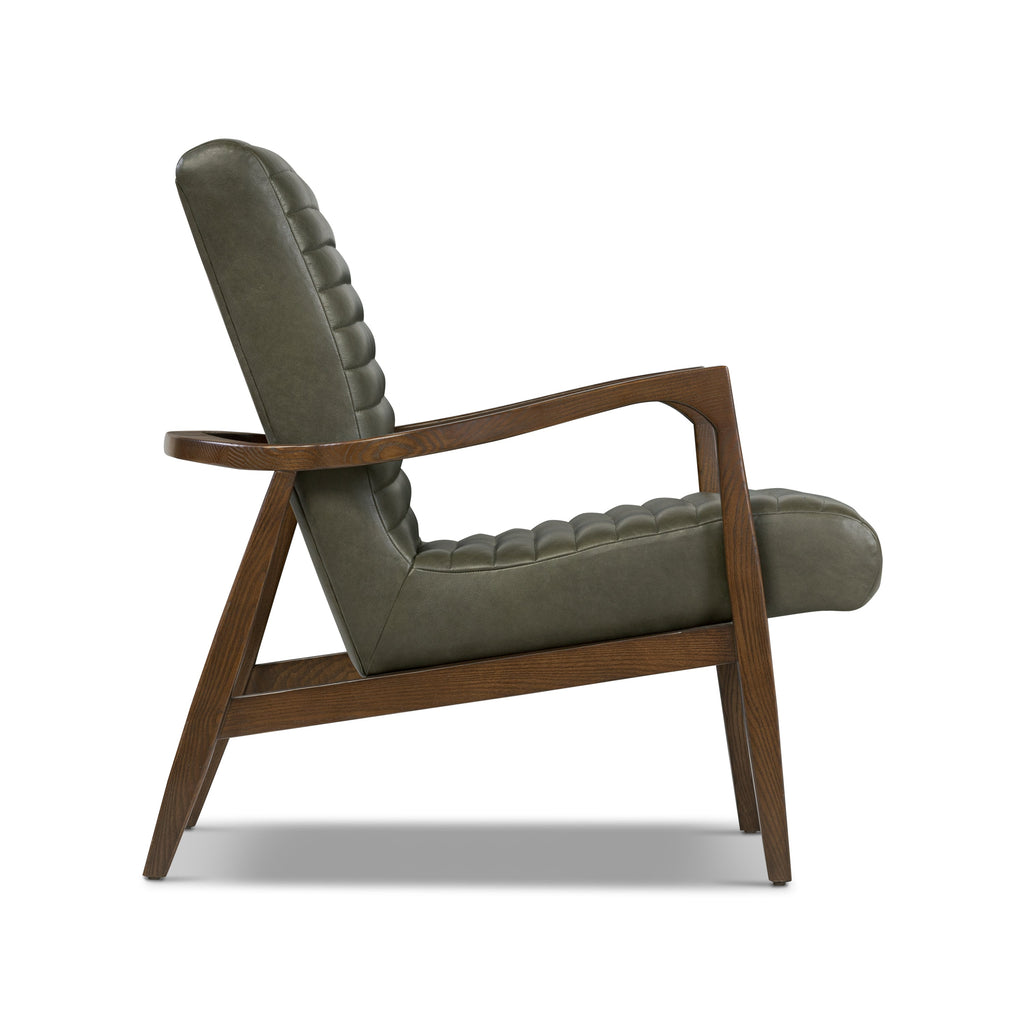 Fauteuil en cuir Rowan | Vert olivine