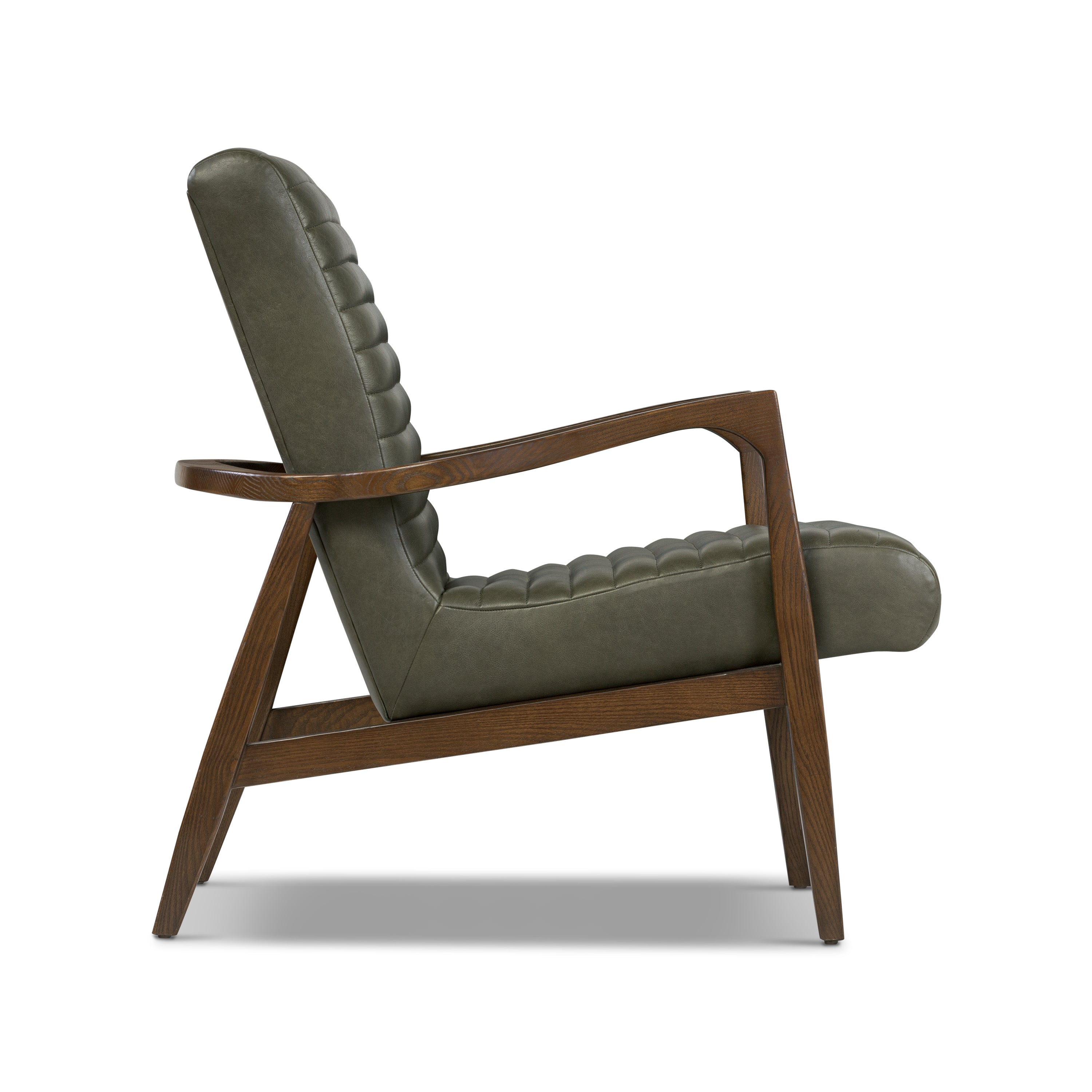 Fauteuil en cuir Rowan | Vert olivine