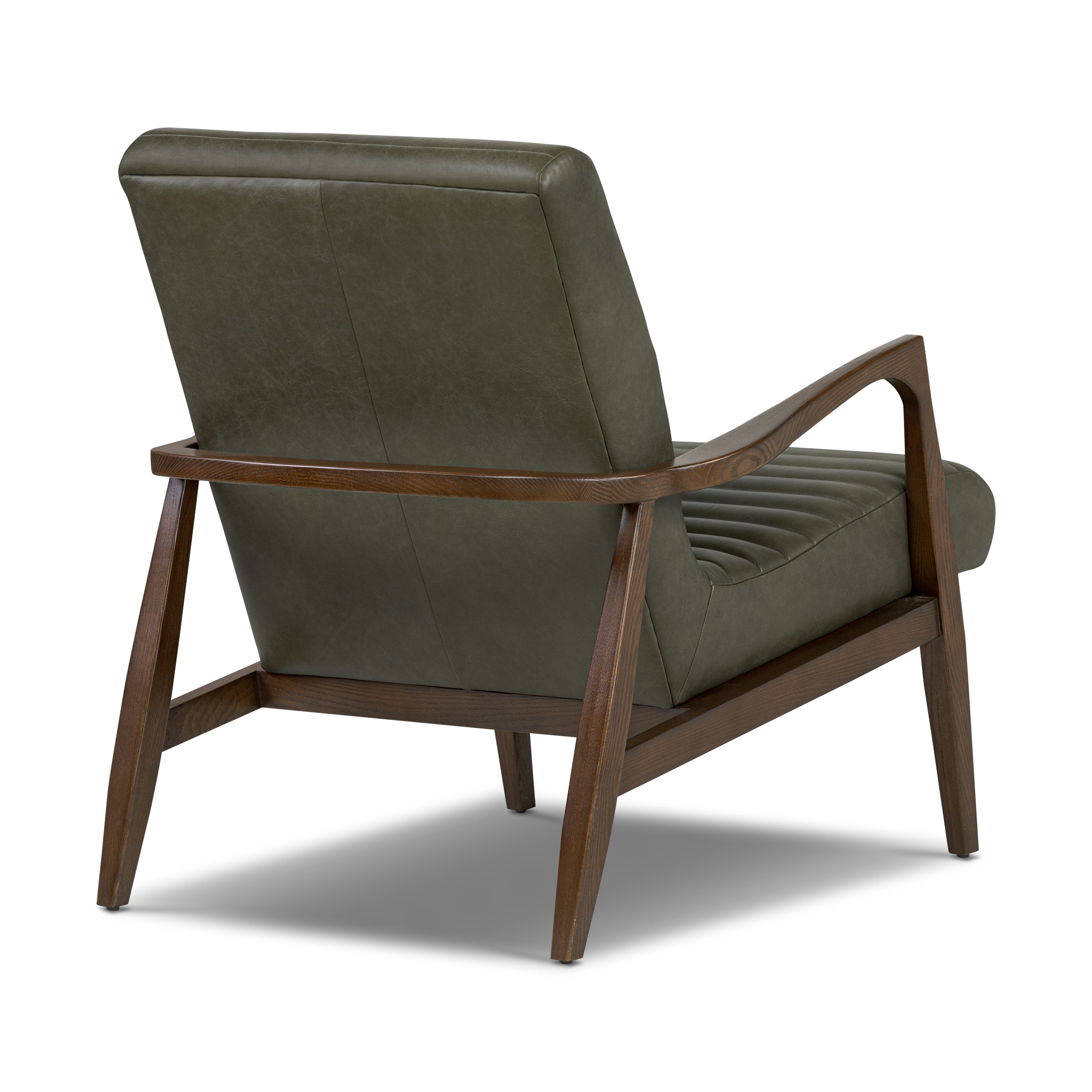Fauteuil club en cuir Rowan | Vert olive