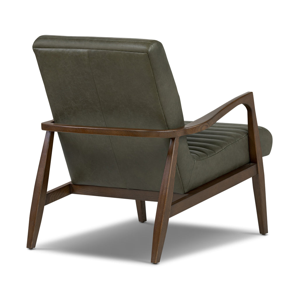 Fauteuil en cuir Rowan | Vert olivine