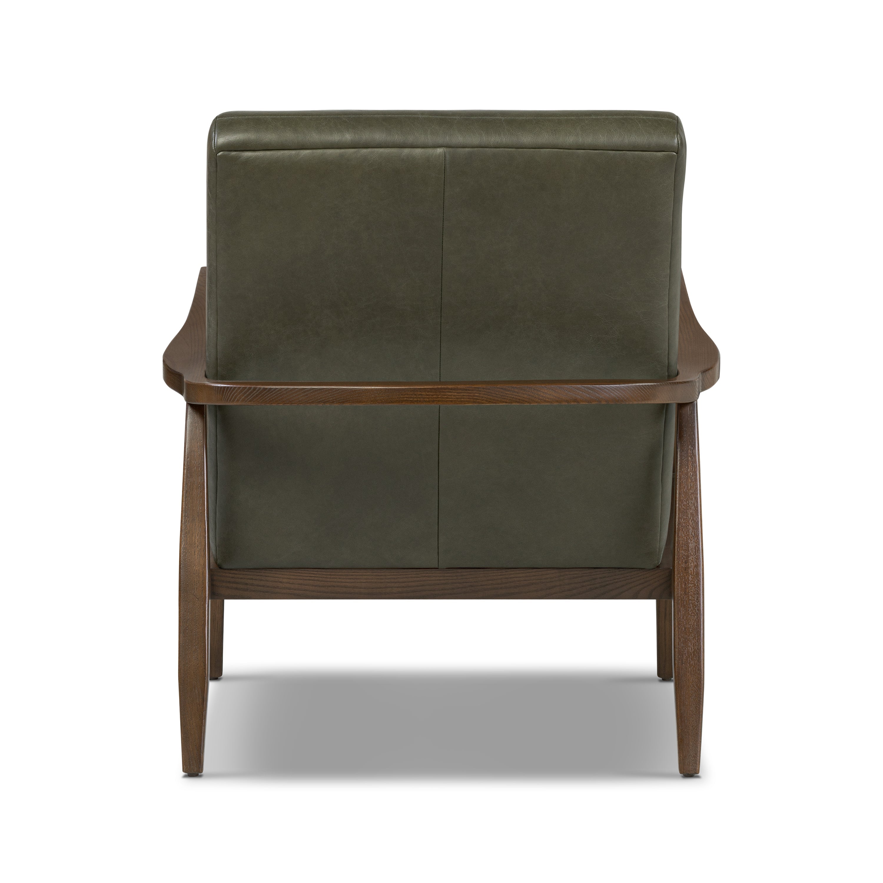 Fauteuil en cuir Rowan | Vert olivine
