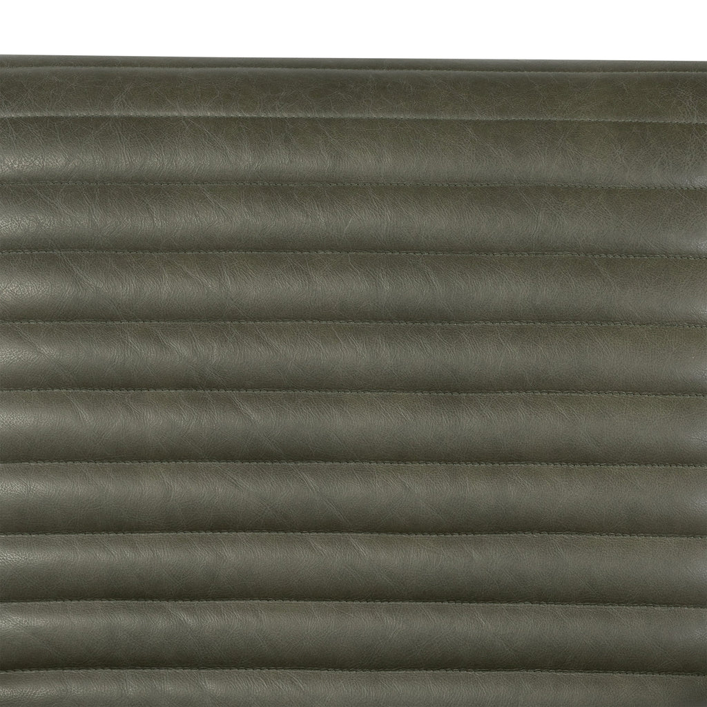 Fauteuil club en cuir Rowan | Vert olive