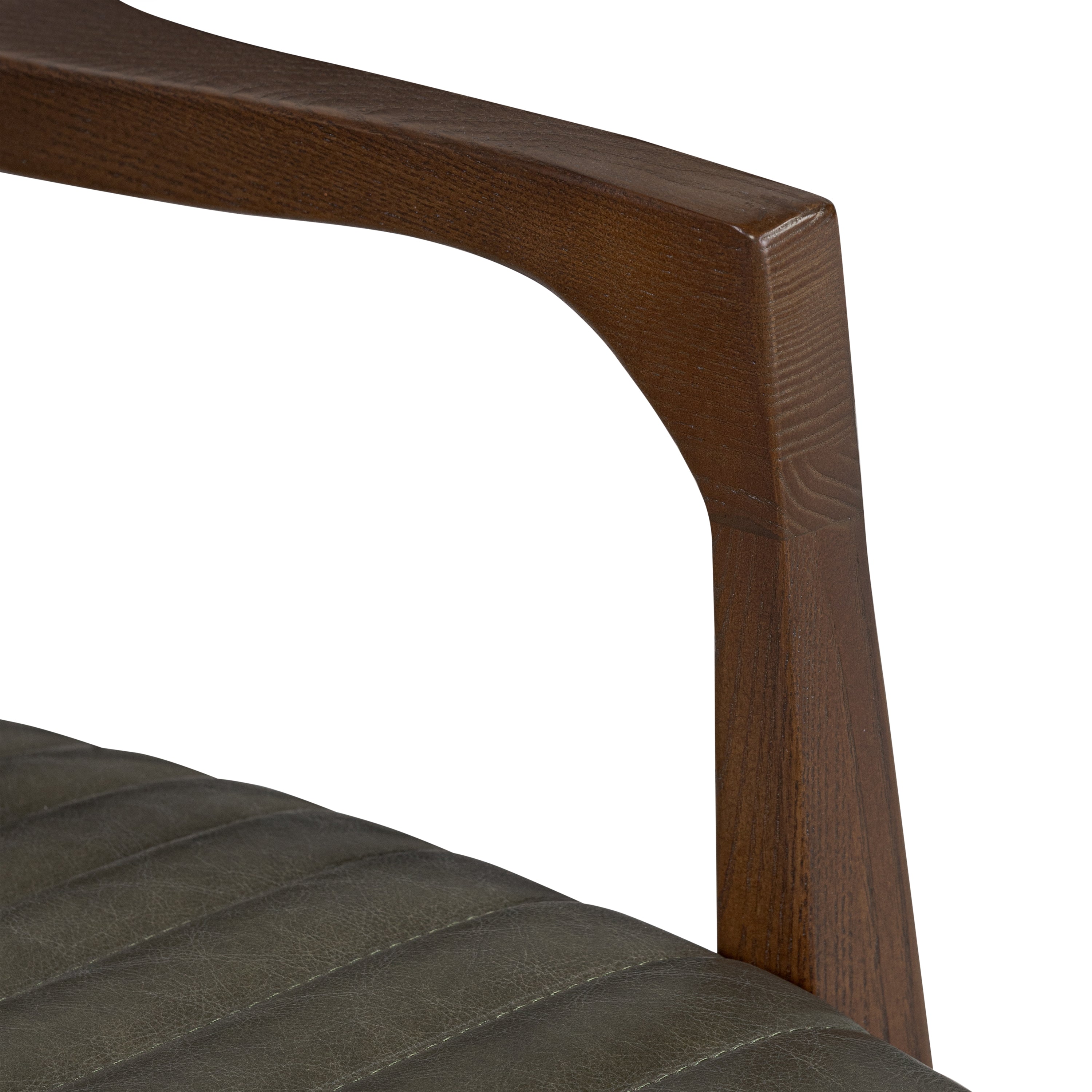Fauteuil en cuir Rowan | Vert olivine