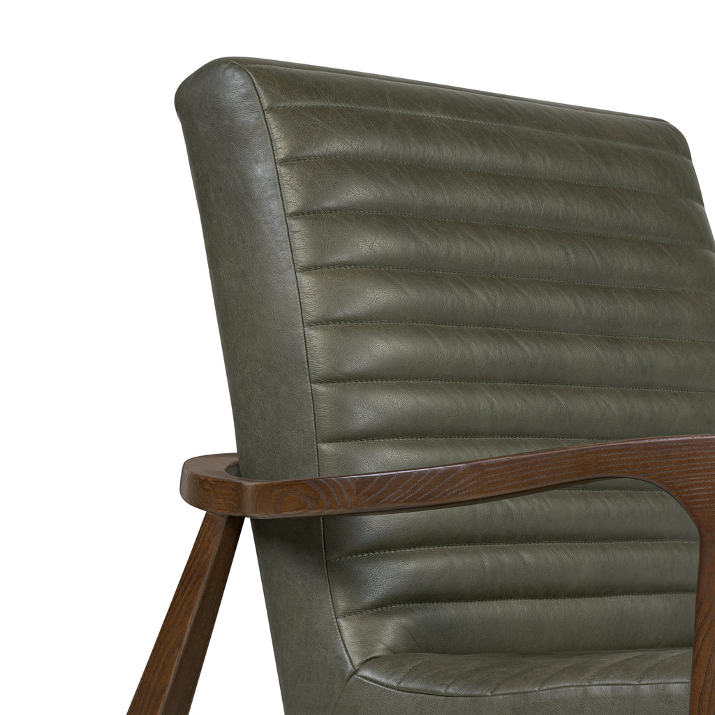 Fauteuil en cuir Rowan | Vert olivine