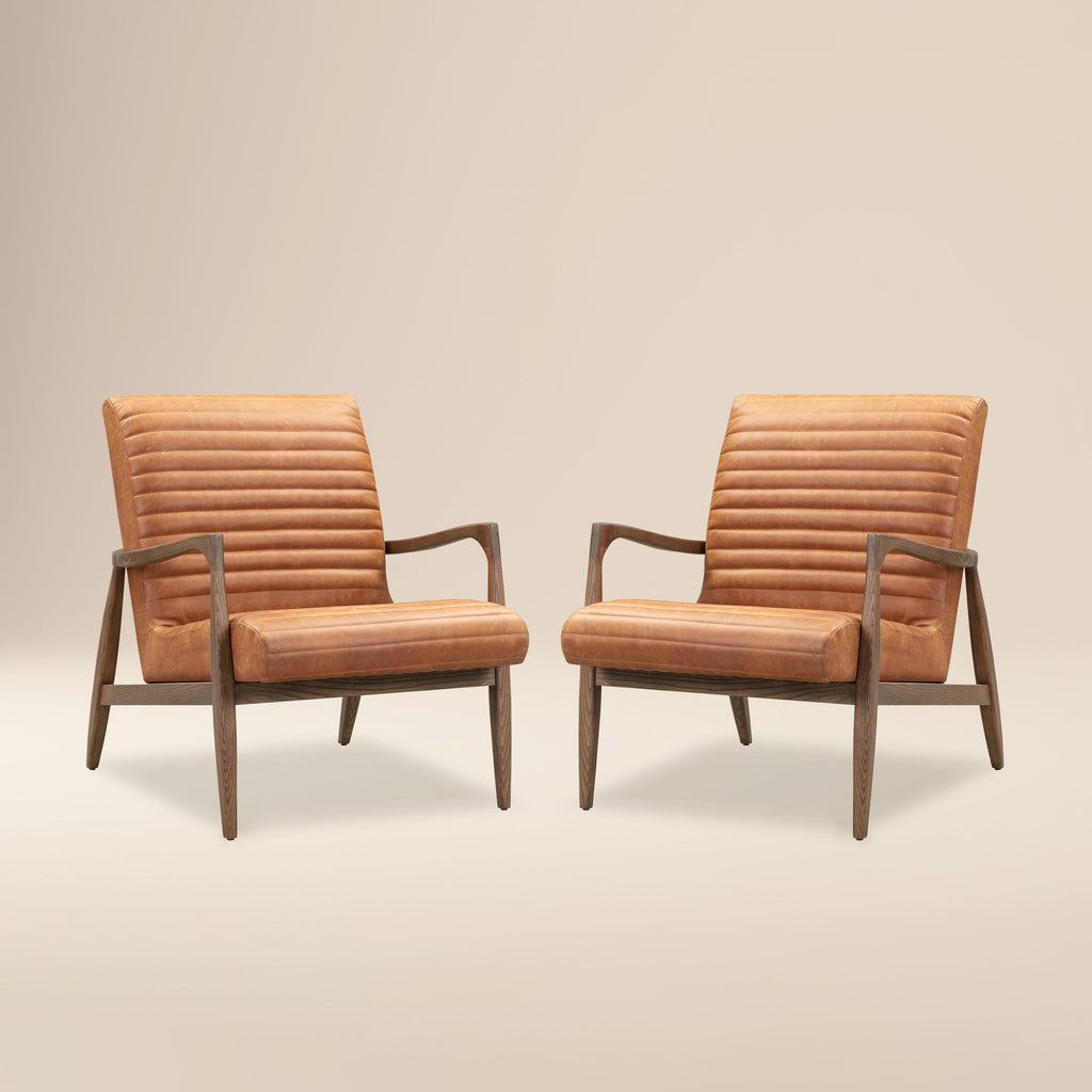 Fauteuil en cuir Rowan | Cognac Tan