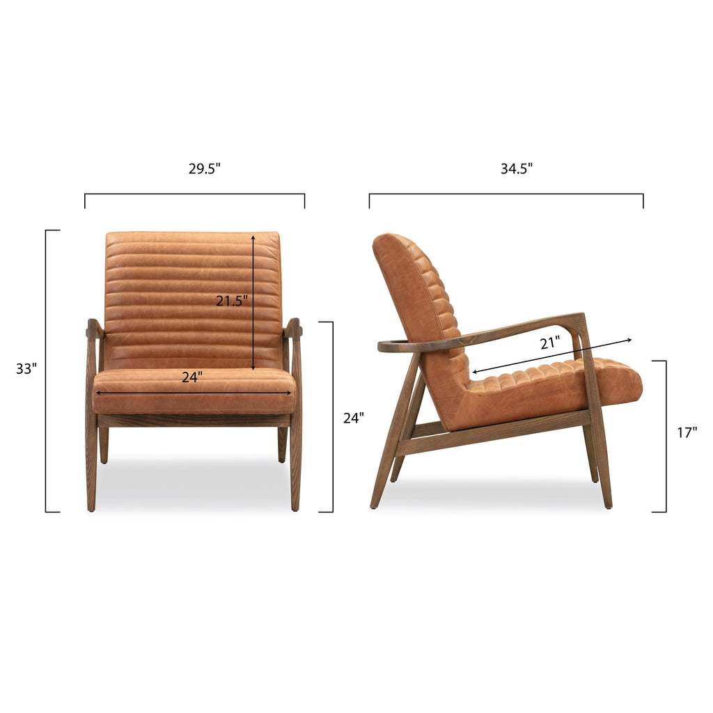 Fauteuil en cuir Rowan | Cognac