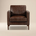 Fauteuil de salon en cuir | Marron chocolat