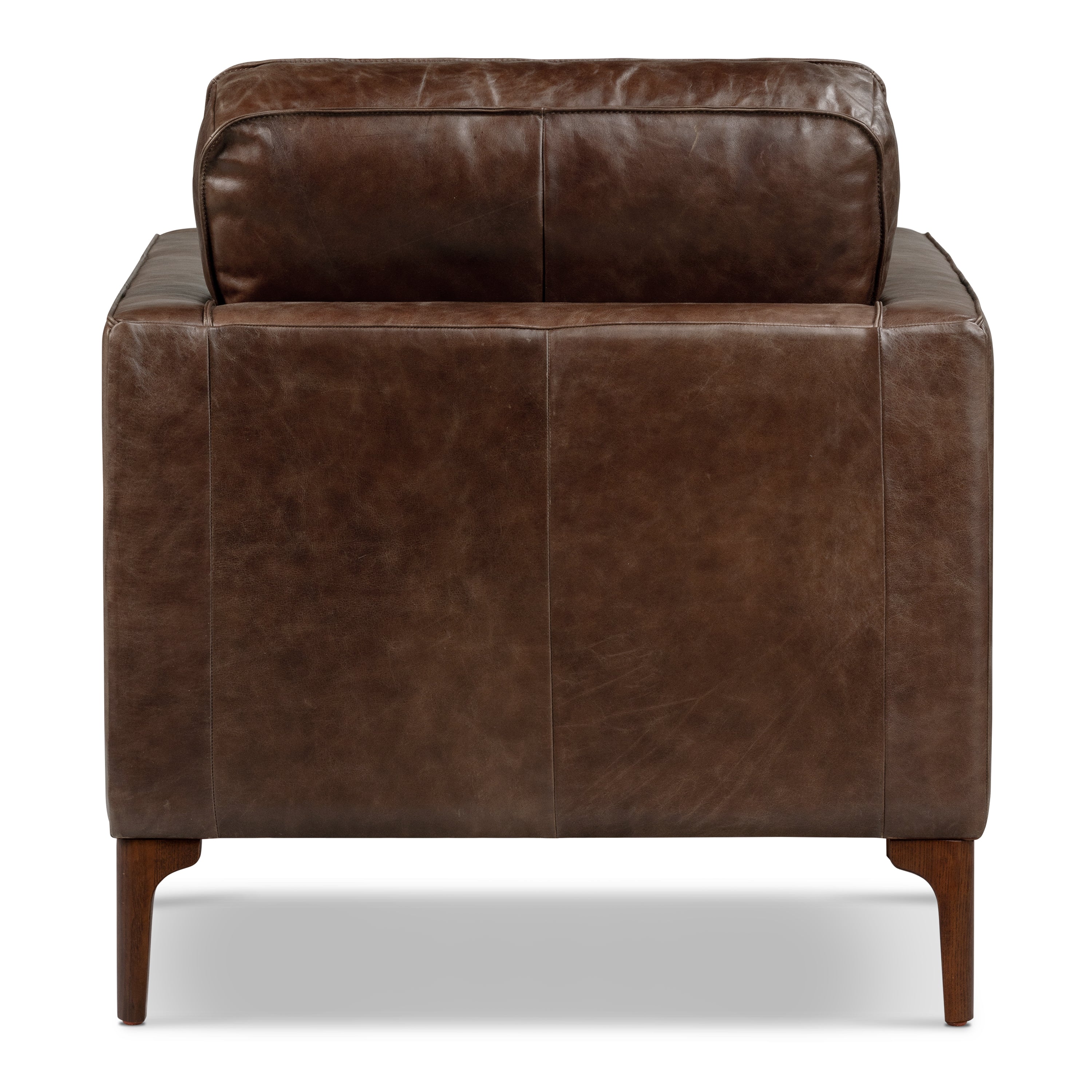 Fauteuil de salon en cuir | Marron chocolat