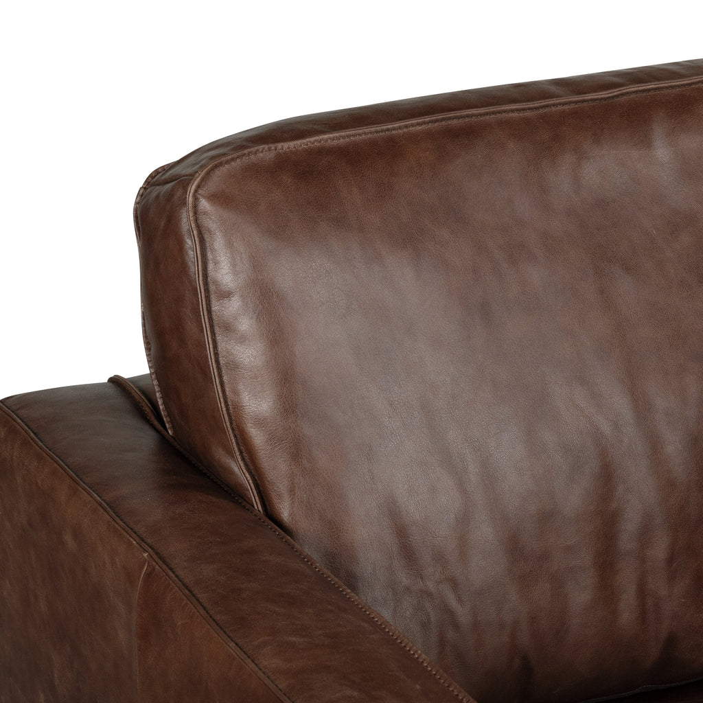 Fauteuil de salon en cuir | Marron chocolat