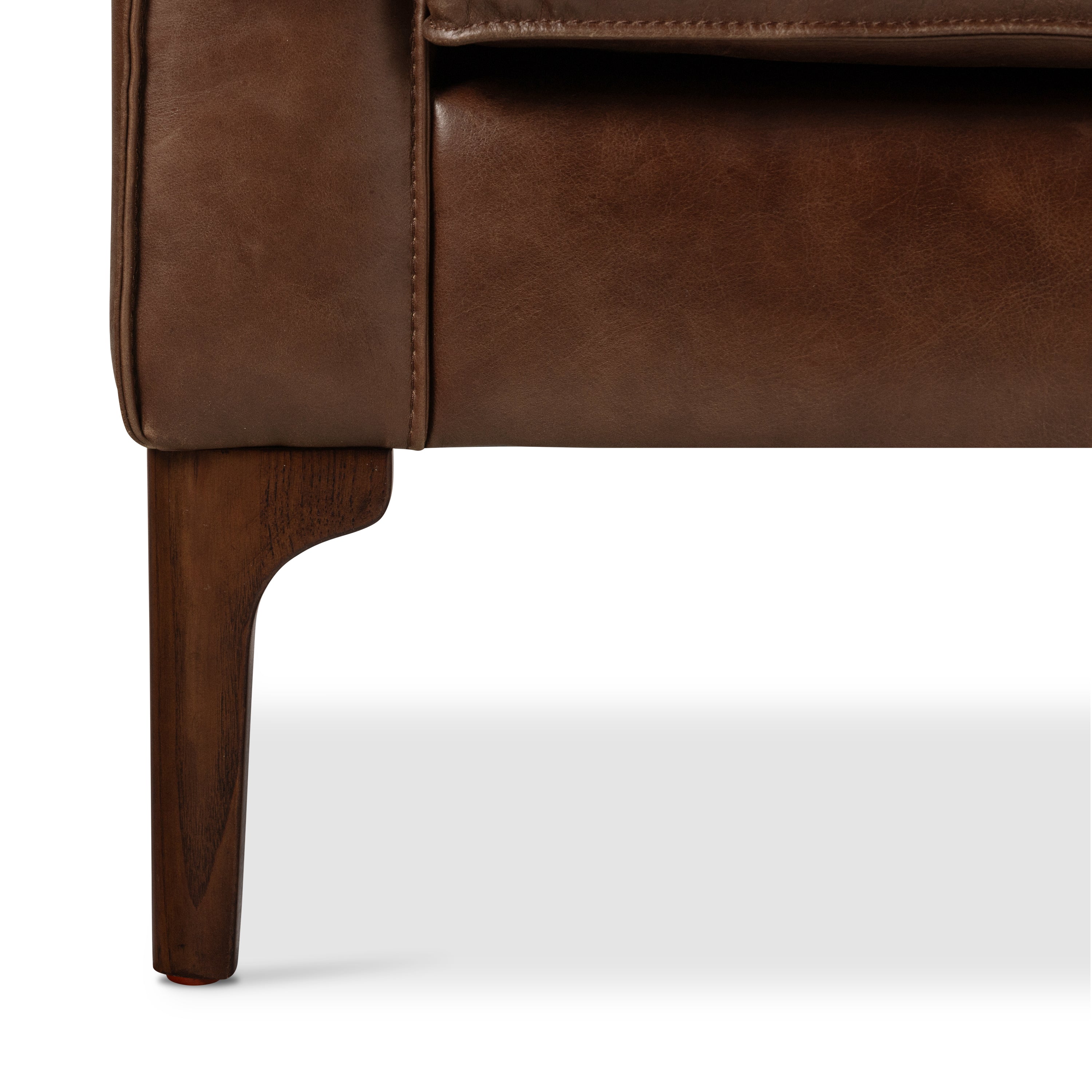 Fauteuil de salon en cuir | Marron chocolat
