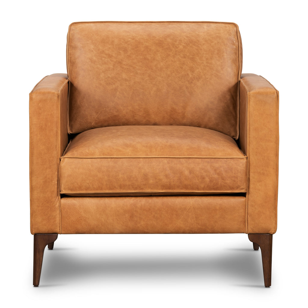 Fauteuil en cuir | Tan cognac