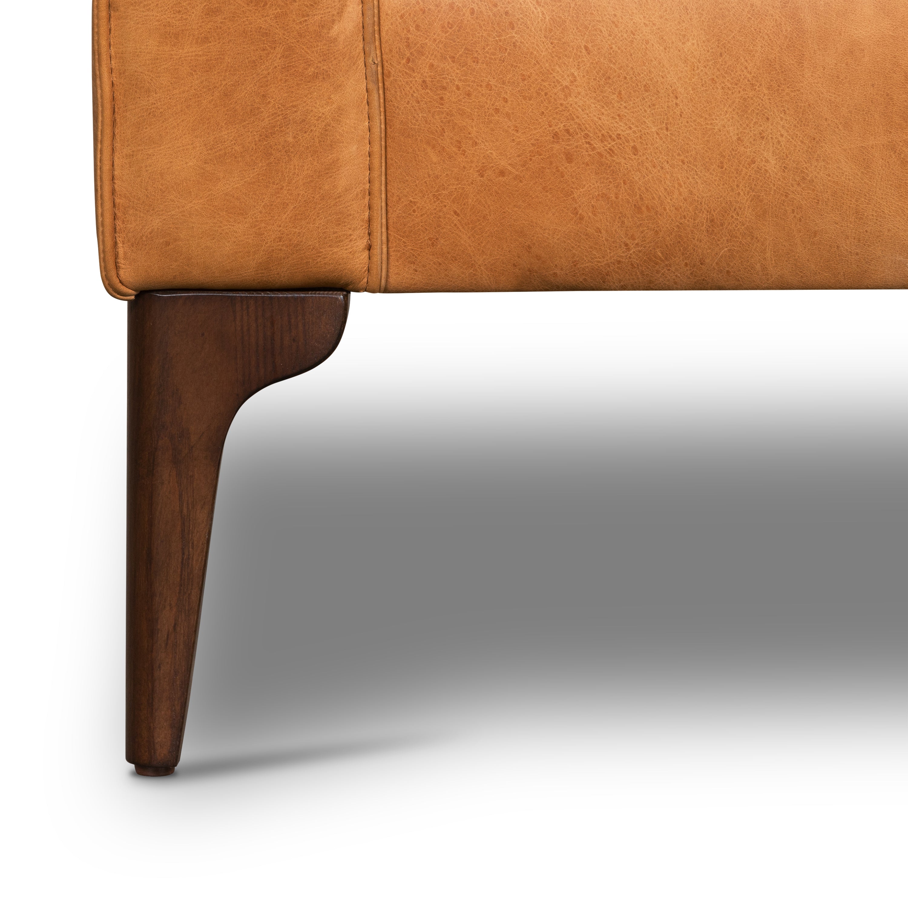 Fauteuil en cuir | Tan cognac