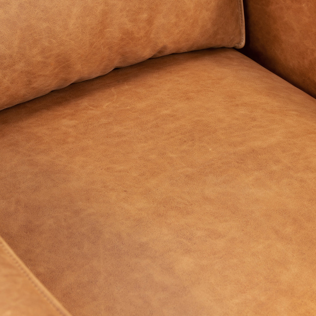 Fauteuil en cuir | Tan cognac