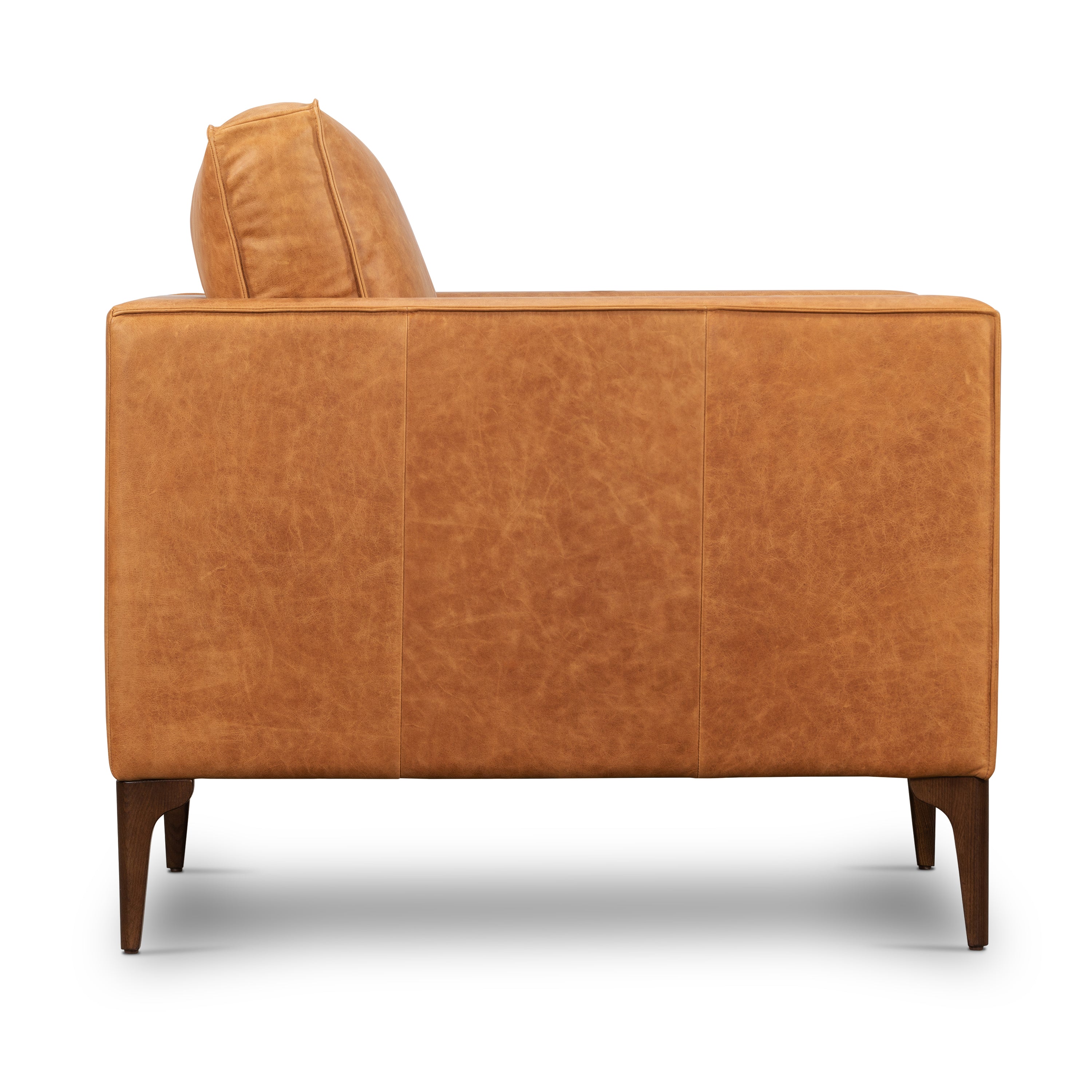 Fauteuil en cuir | Tan cognac