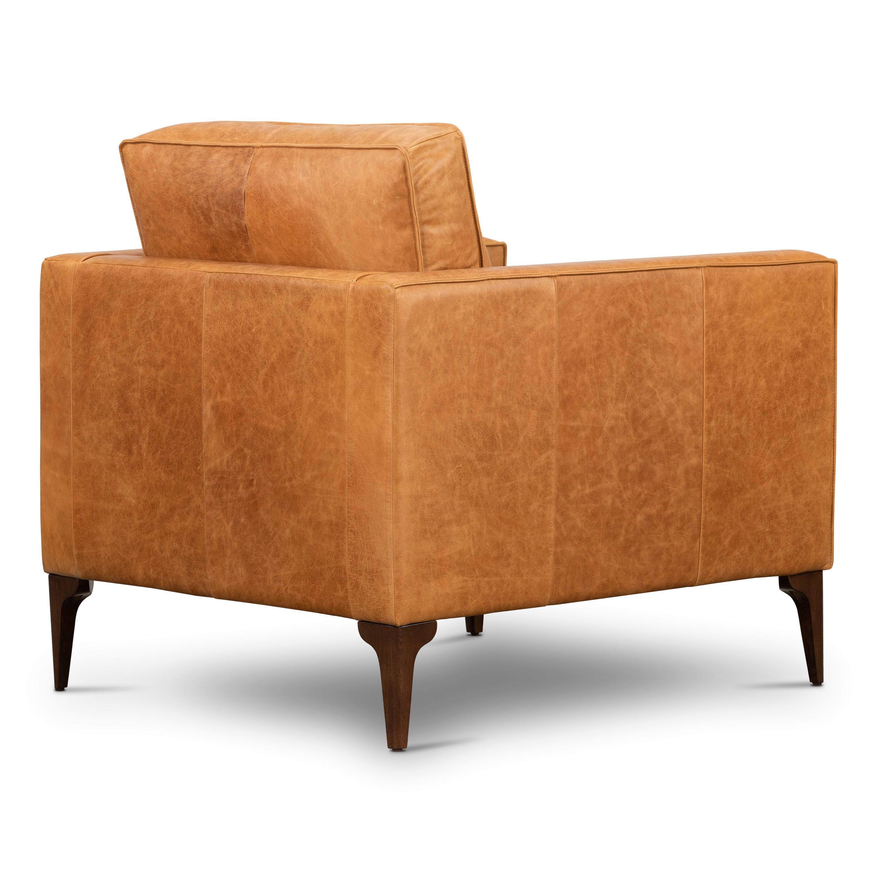 Fauteuil en cuir | Tan cognac