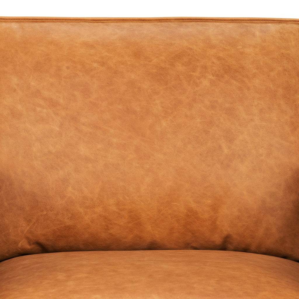 Fauteuil en cuir | Tan cognac