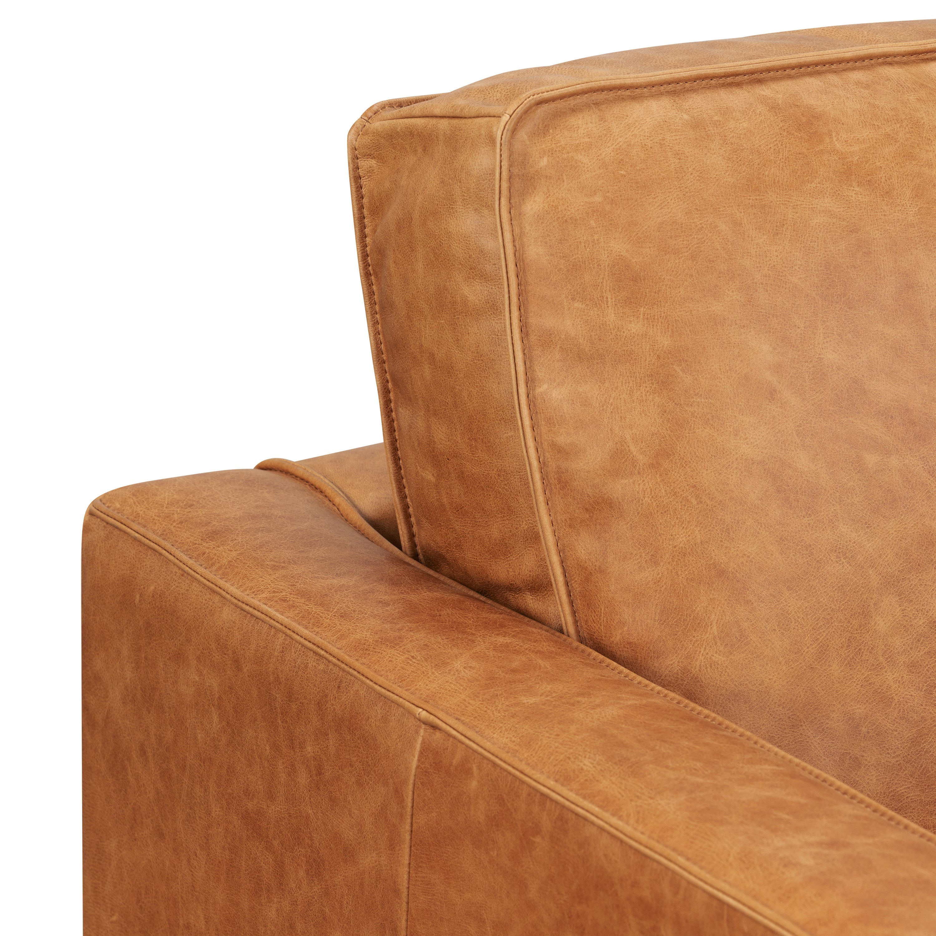 Fauteuil en cuir | Tan cognac
