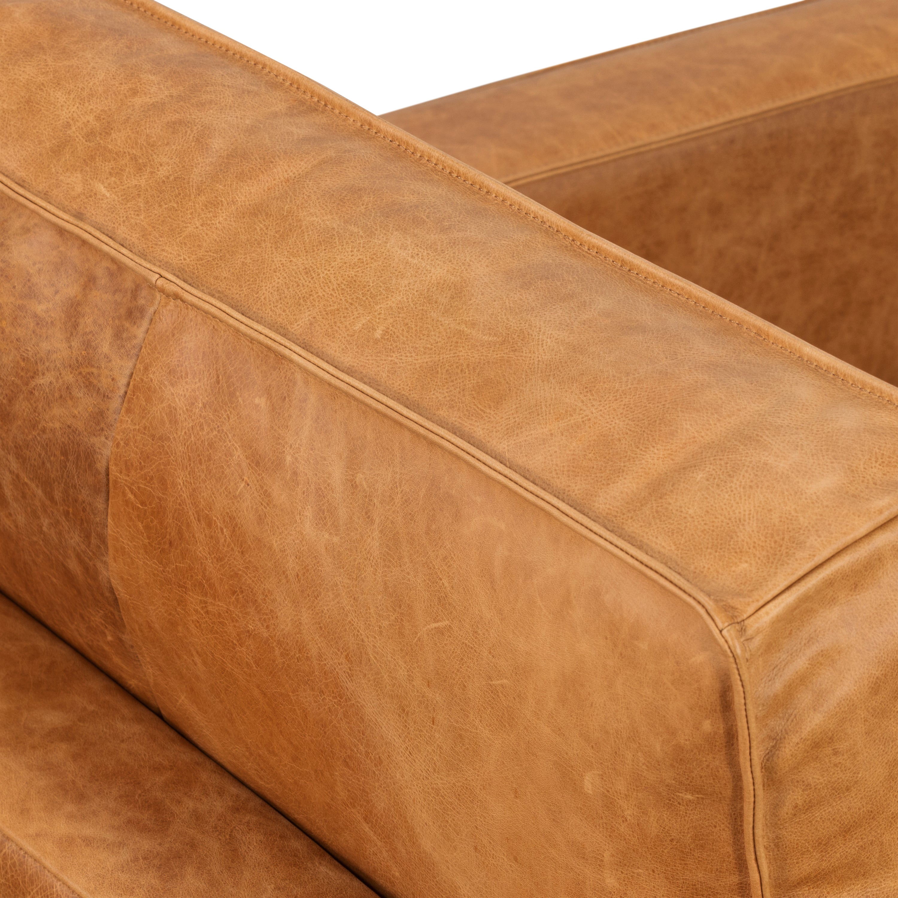 Fauteuil en cuir | Tan cognac