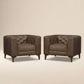 Fauteuil en cuir de salon | Marron cacao