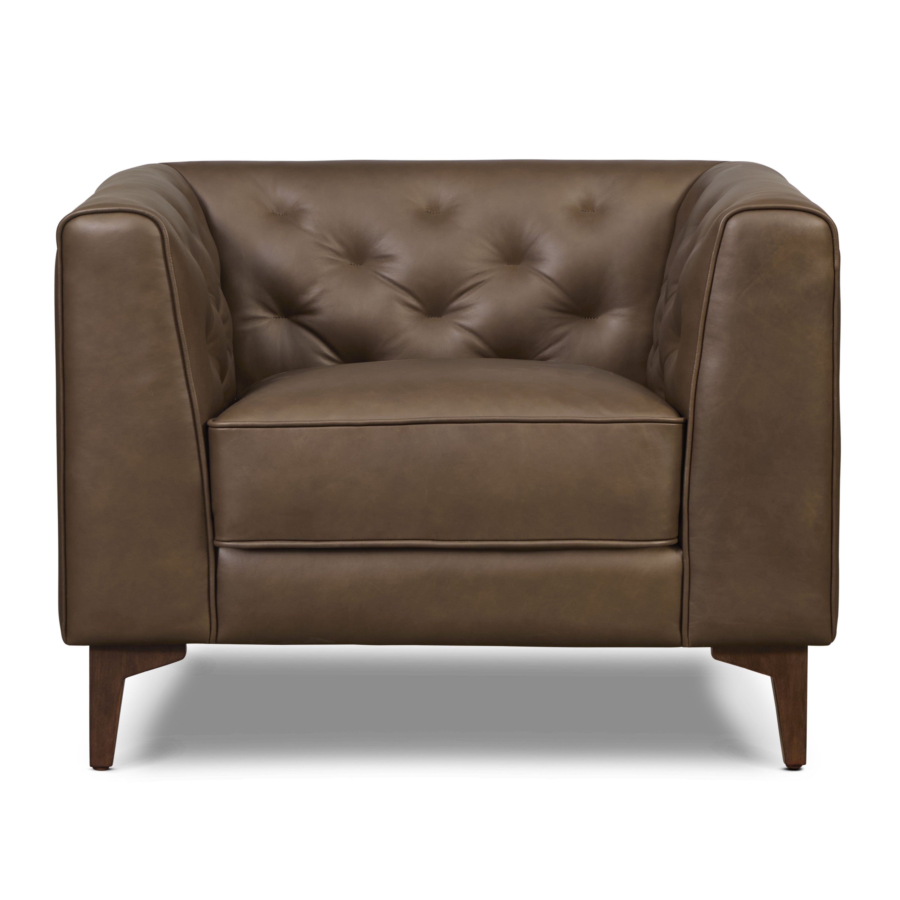 Fauteuil de salon en cuir | Marron Cacao