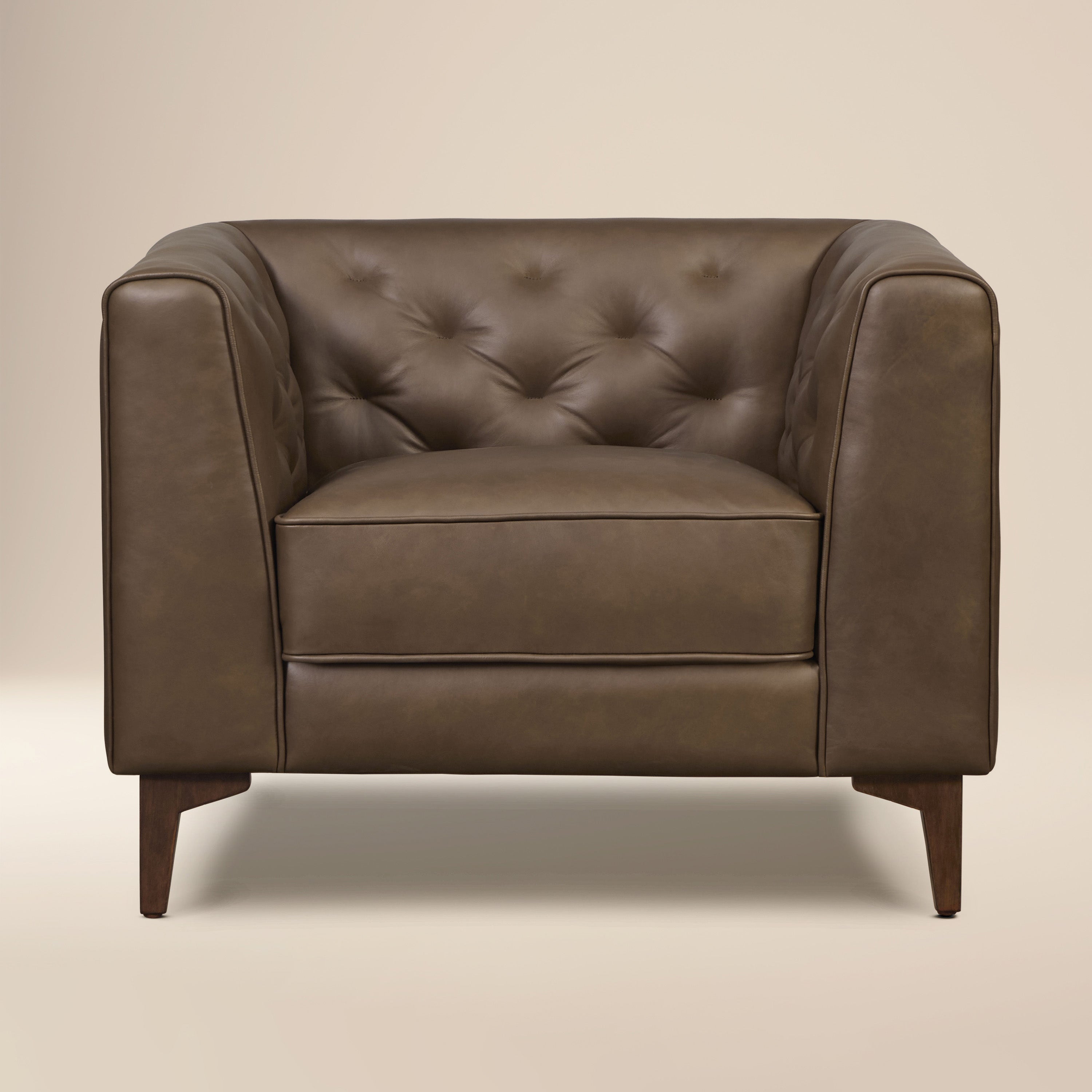 Fauteuil de salon en cuir | Marron Cacao