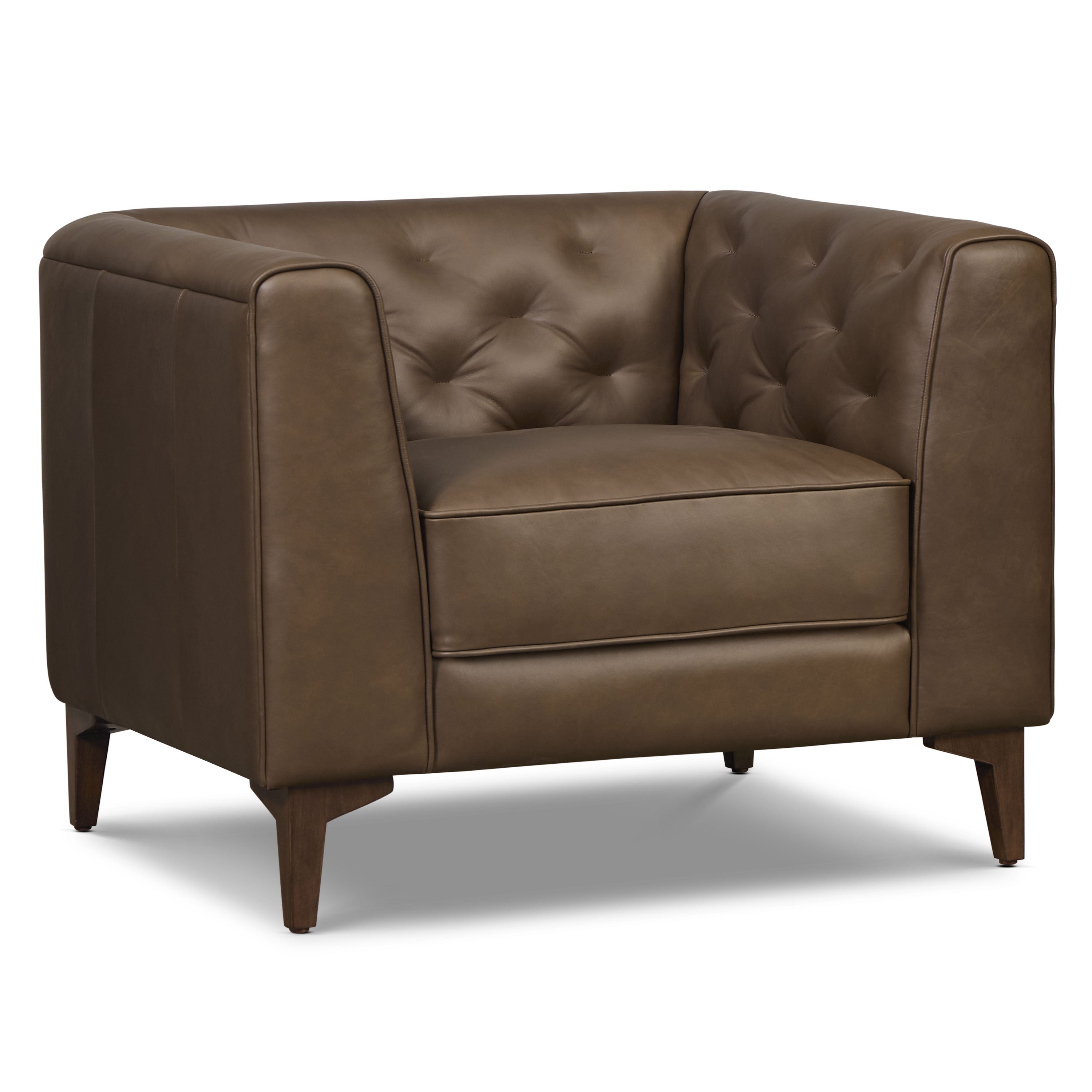 Fauteuil en cuir de salon | Marron cacao
