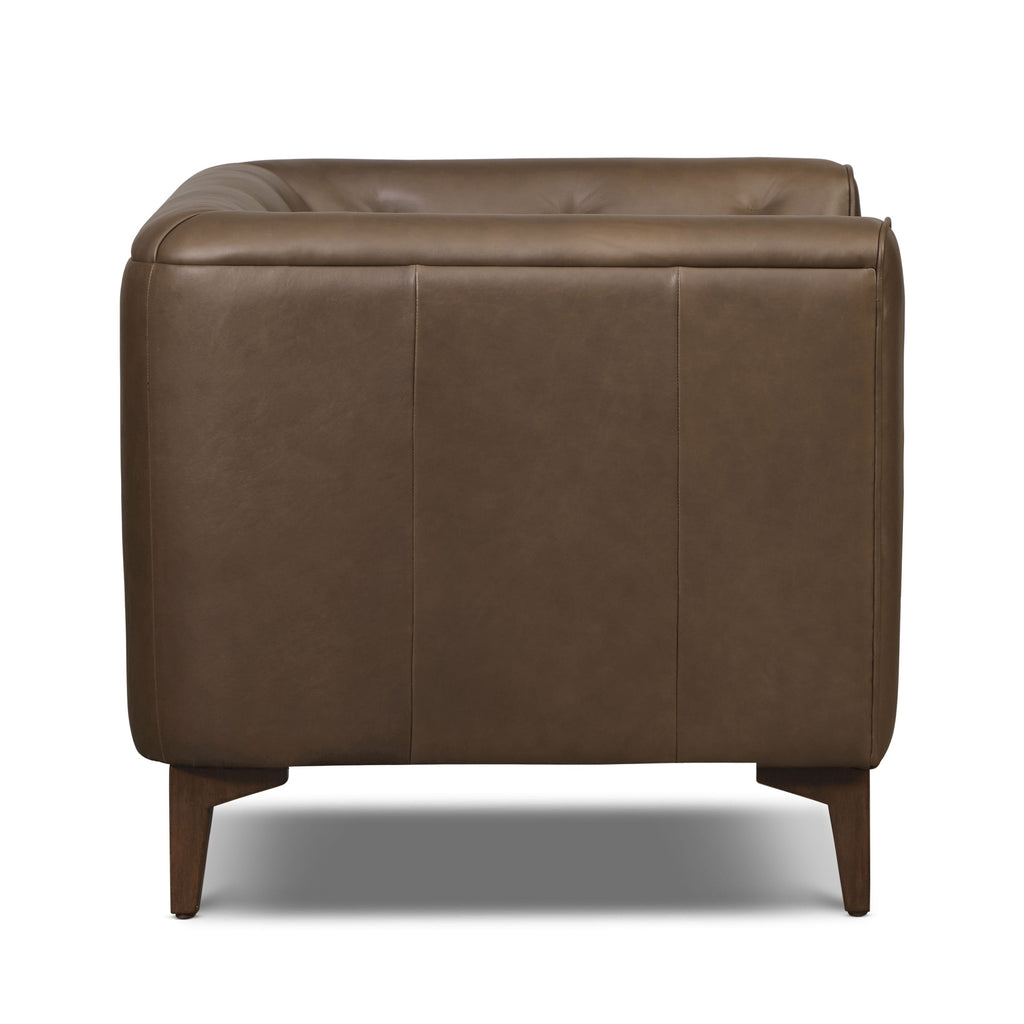 Fauteuil en cuir de salon | Marron cacao