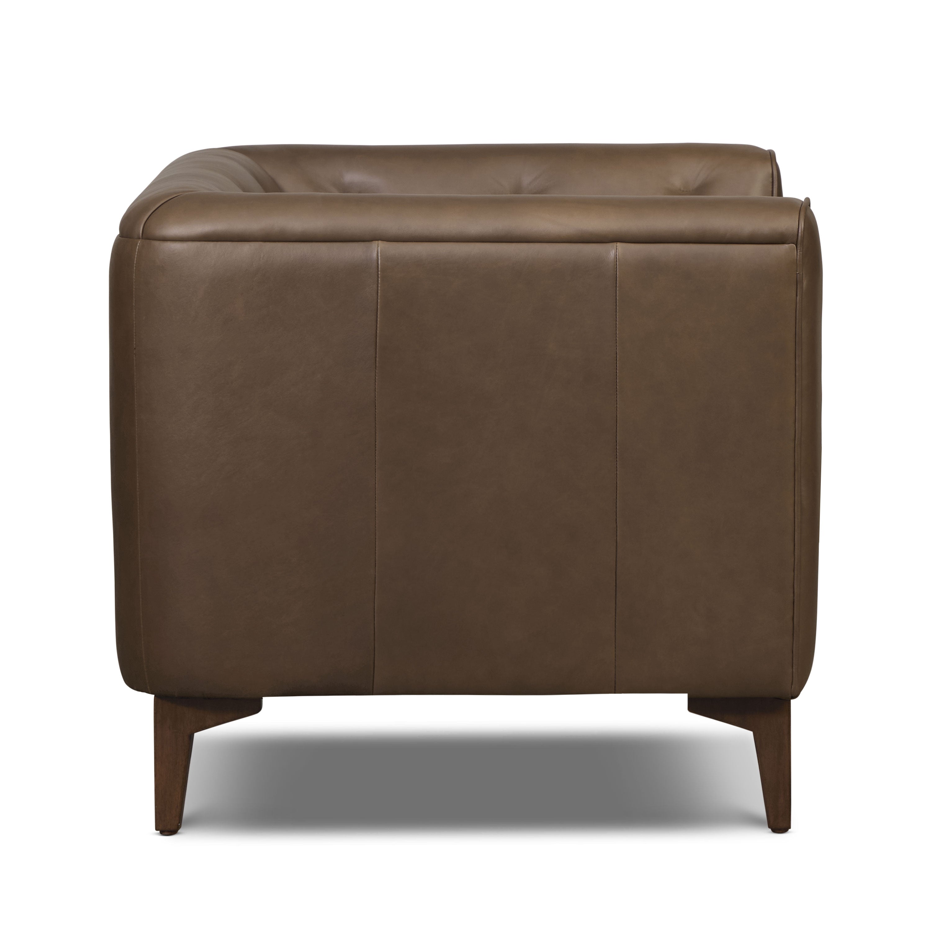 Fauteuil en cuir de salon | Marron cacao