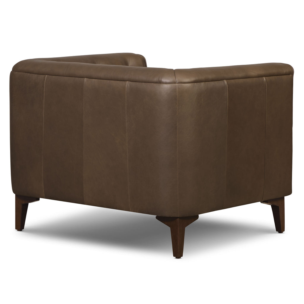 Fauteuil de salon en cuir | Marron Cacao