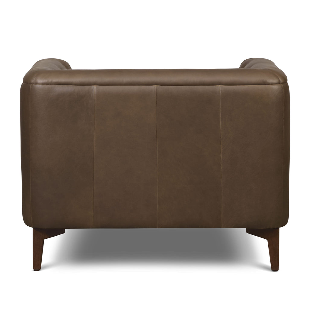 Fauteuil de salon en cuir | Marron Cacao