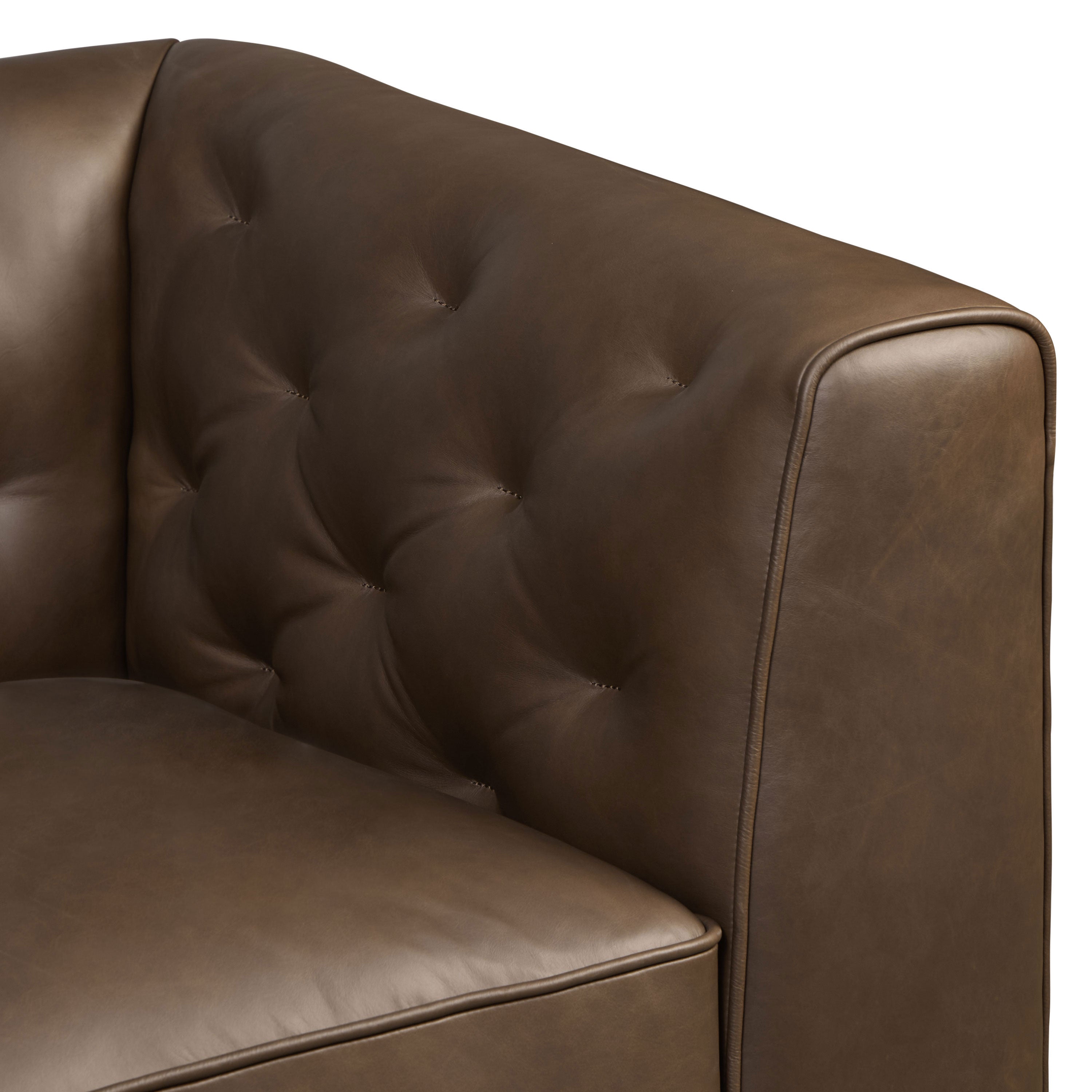 Fauteuil en cuir de salon | Marron cacao