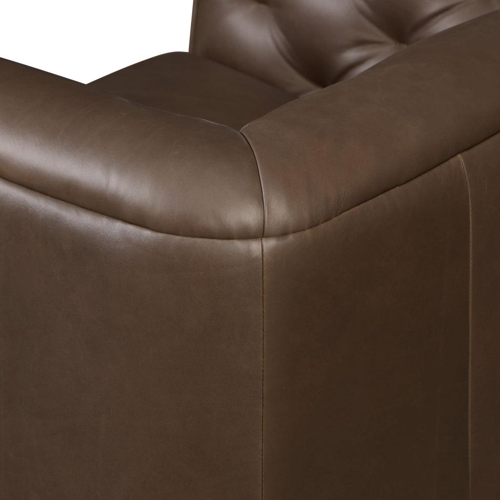 Fauteuil en cuir de salon | Marron cacao