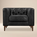 Fauteuil inclinable en cuir | Noir onyx