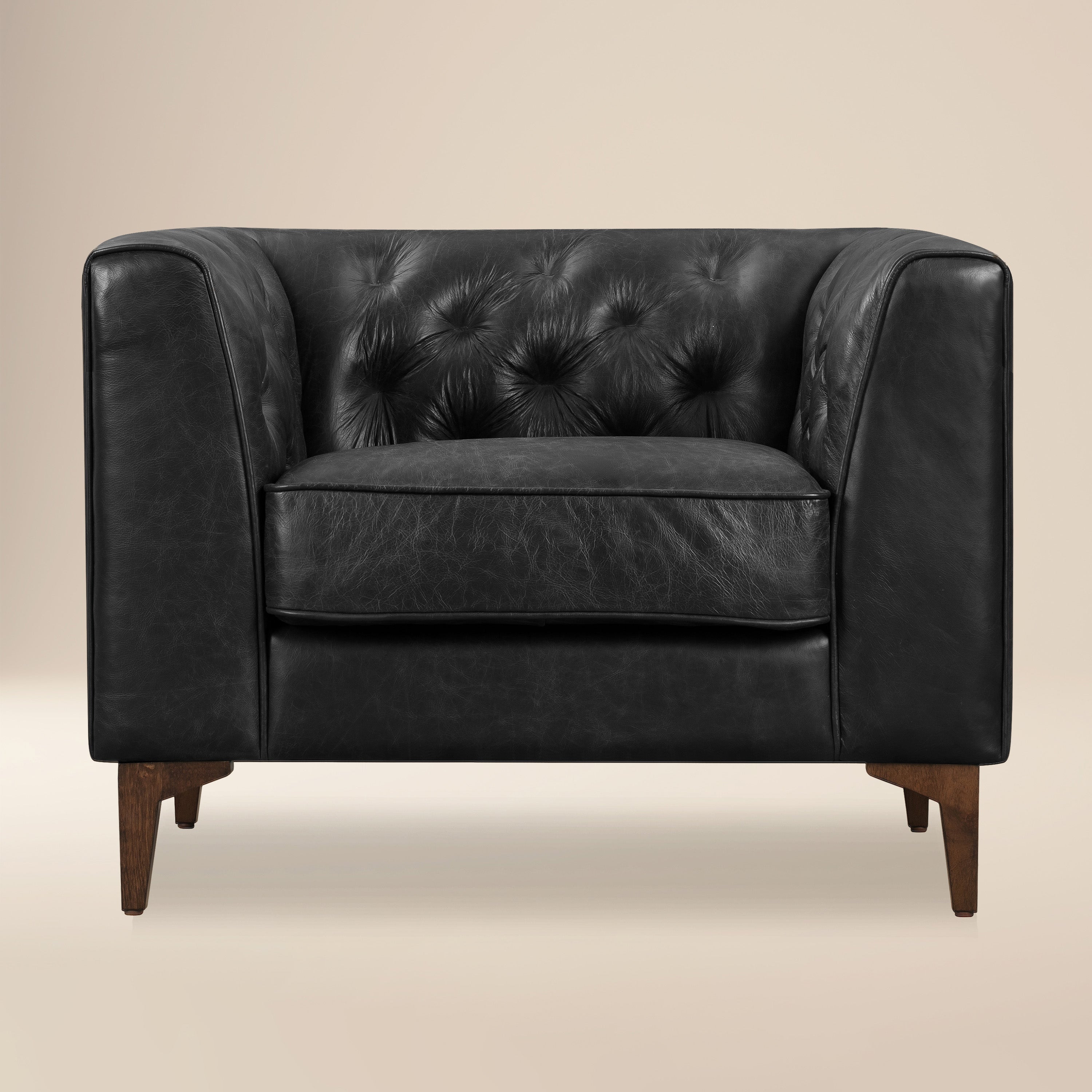 Fauteuil inclinable en cuir | Noir onyx