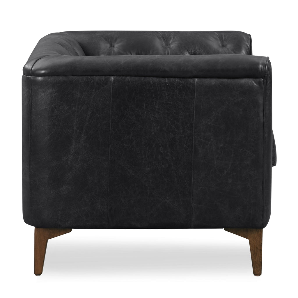 Fauteuil inclinable en cuir | Noir onyx