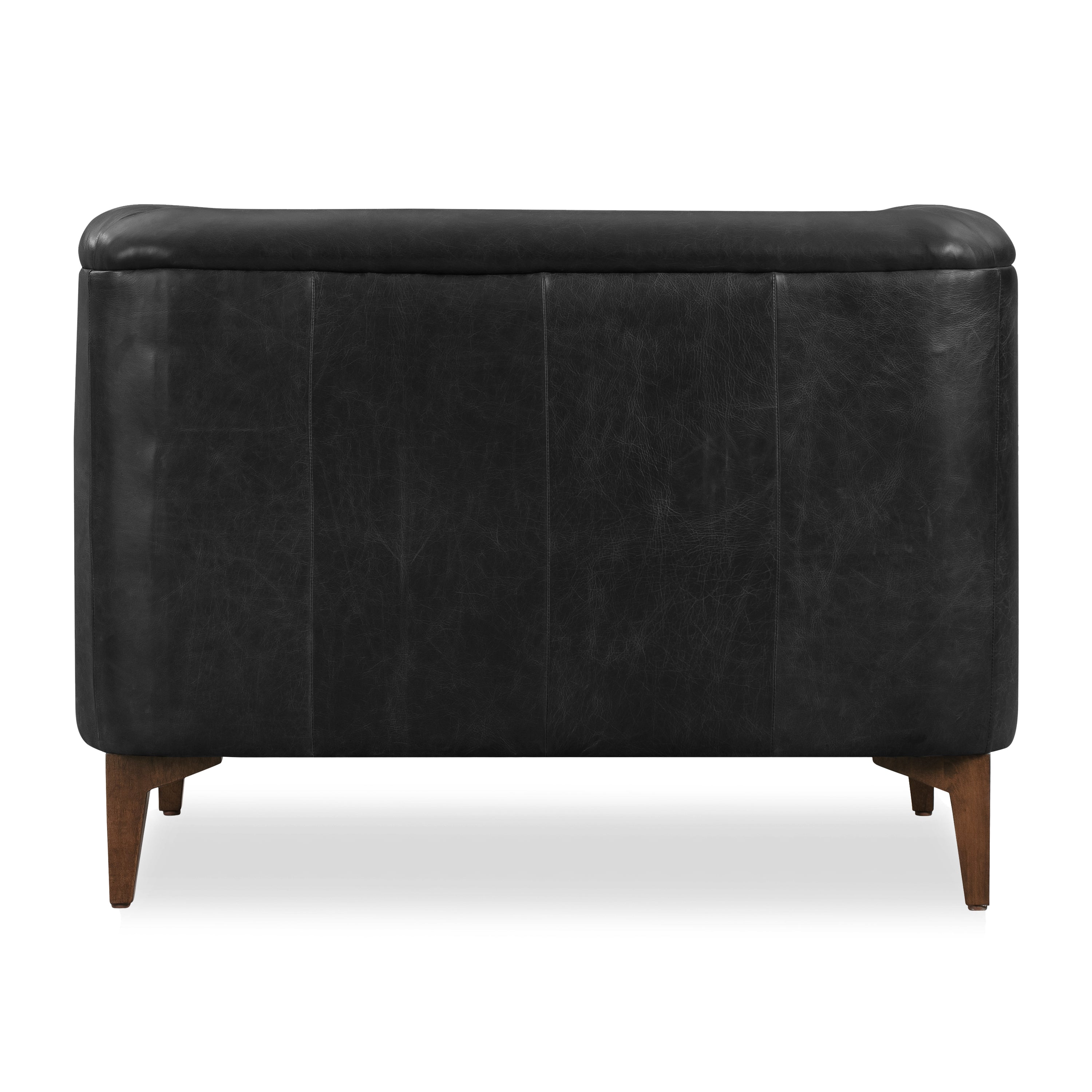 Fauteuil en cuir | Noir onyx