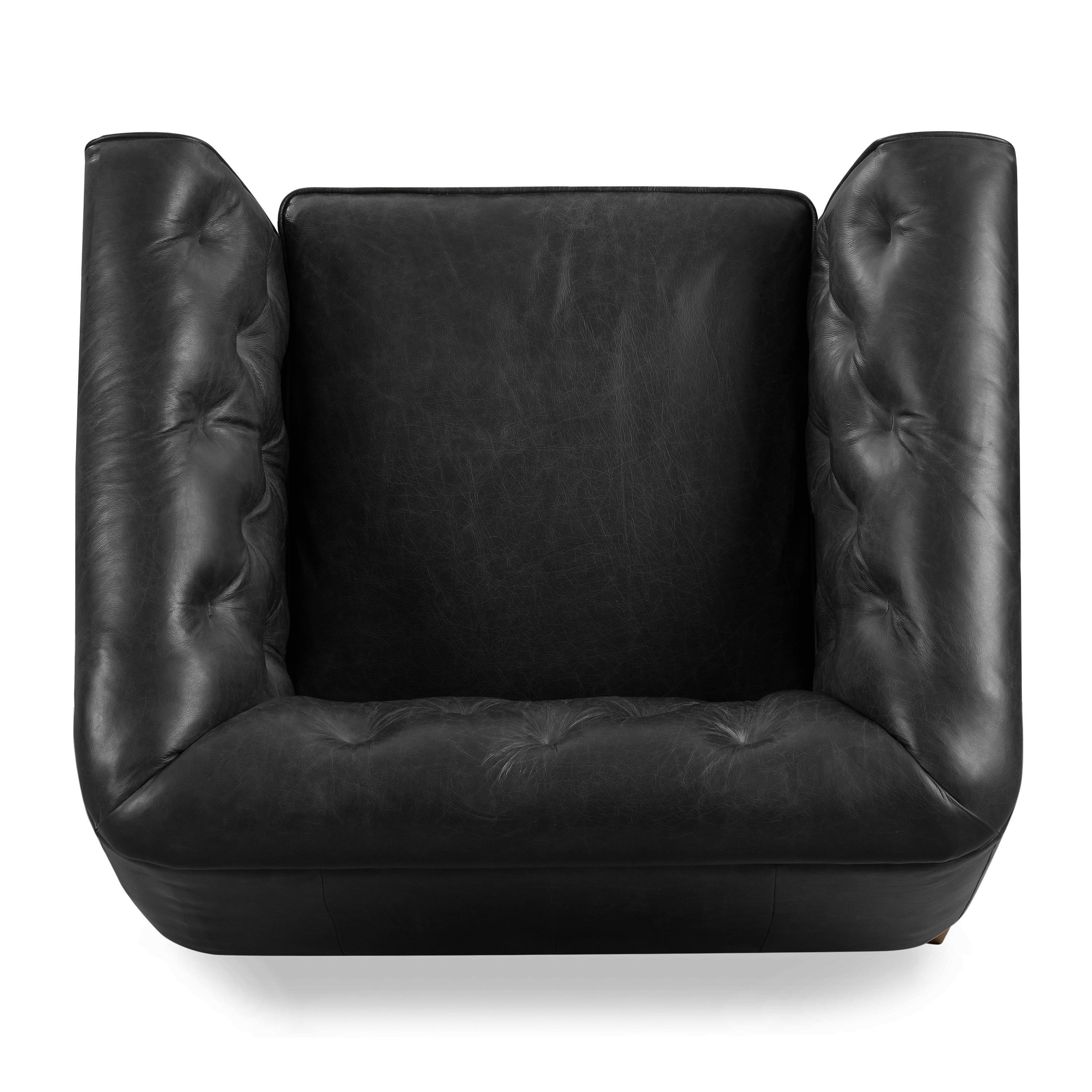Fauteuil en cuir | Noir onyx