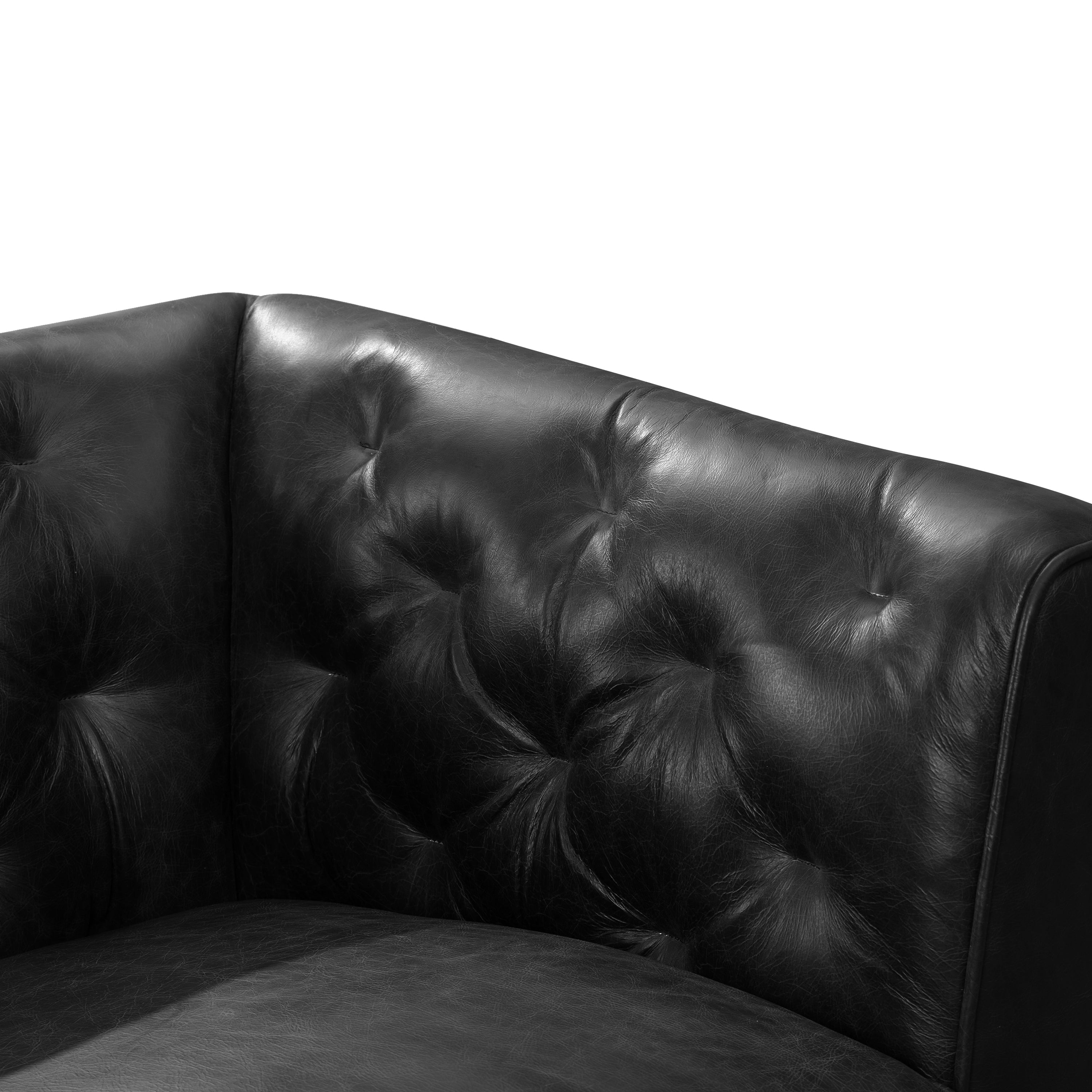 Fauteuil en cuir | Noir onyx