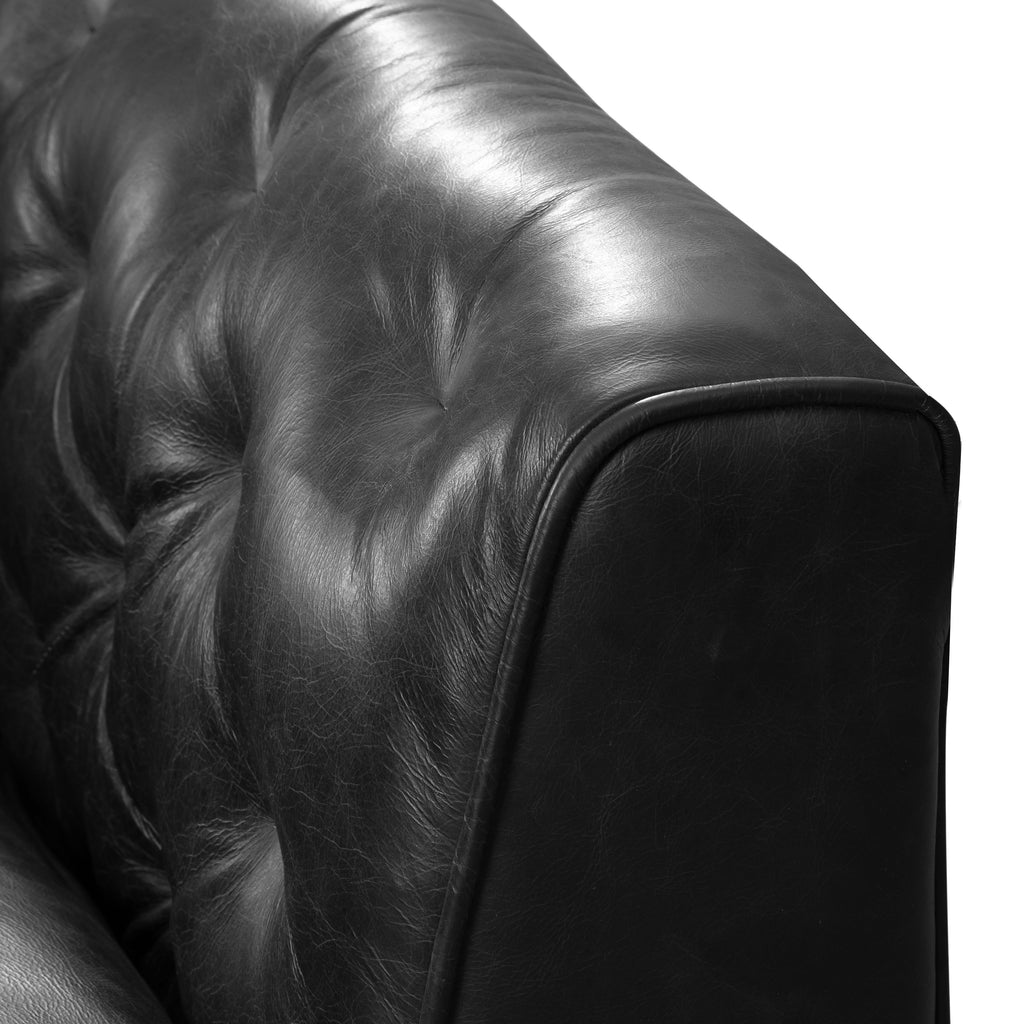Fauteuil en cuir | Noir onyx