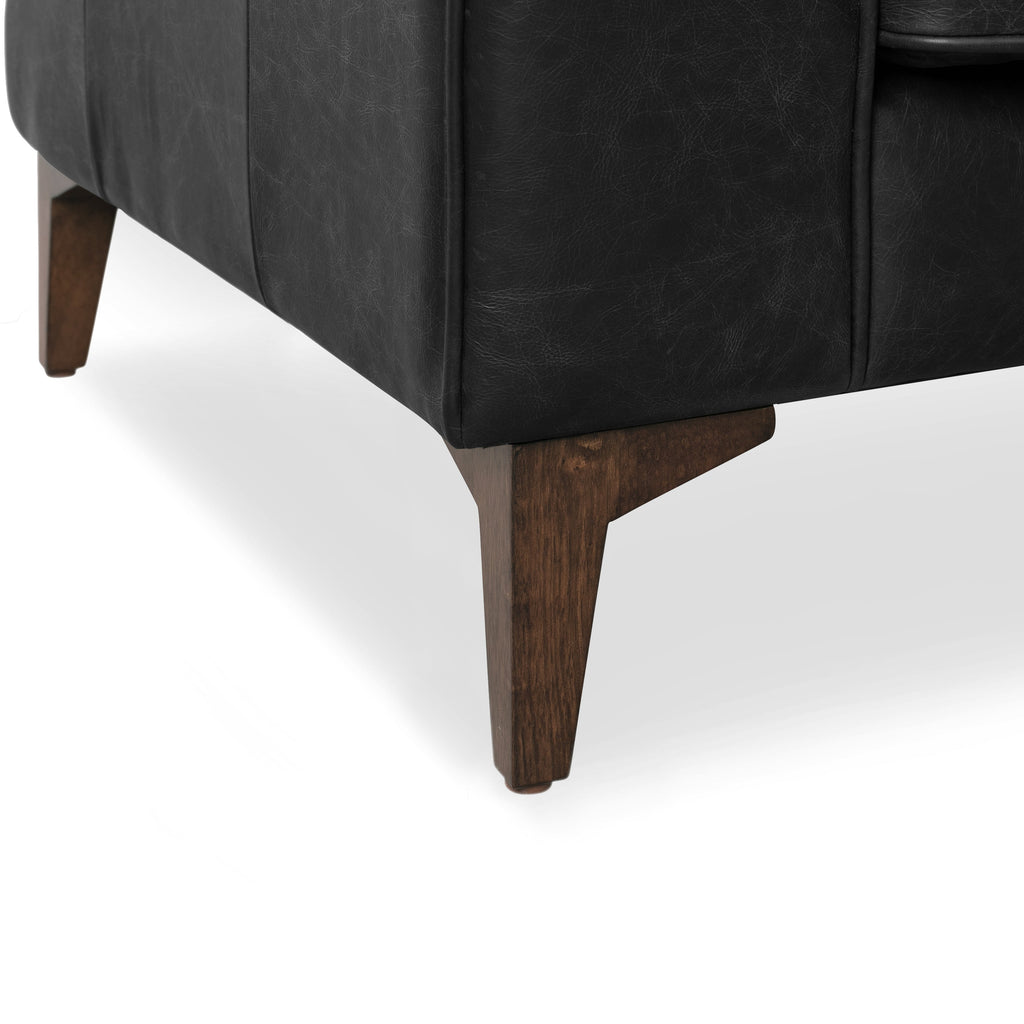 Fauteuil en cuir | Noir onyx