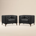 Fauteuil en cuir | Noir onyx