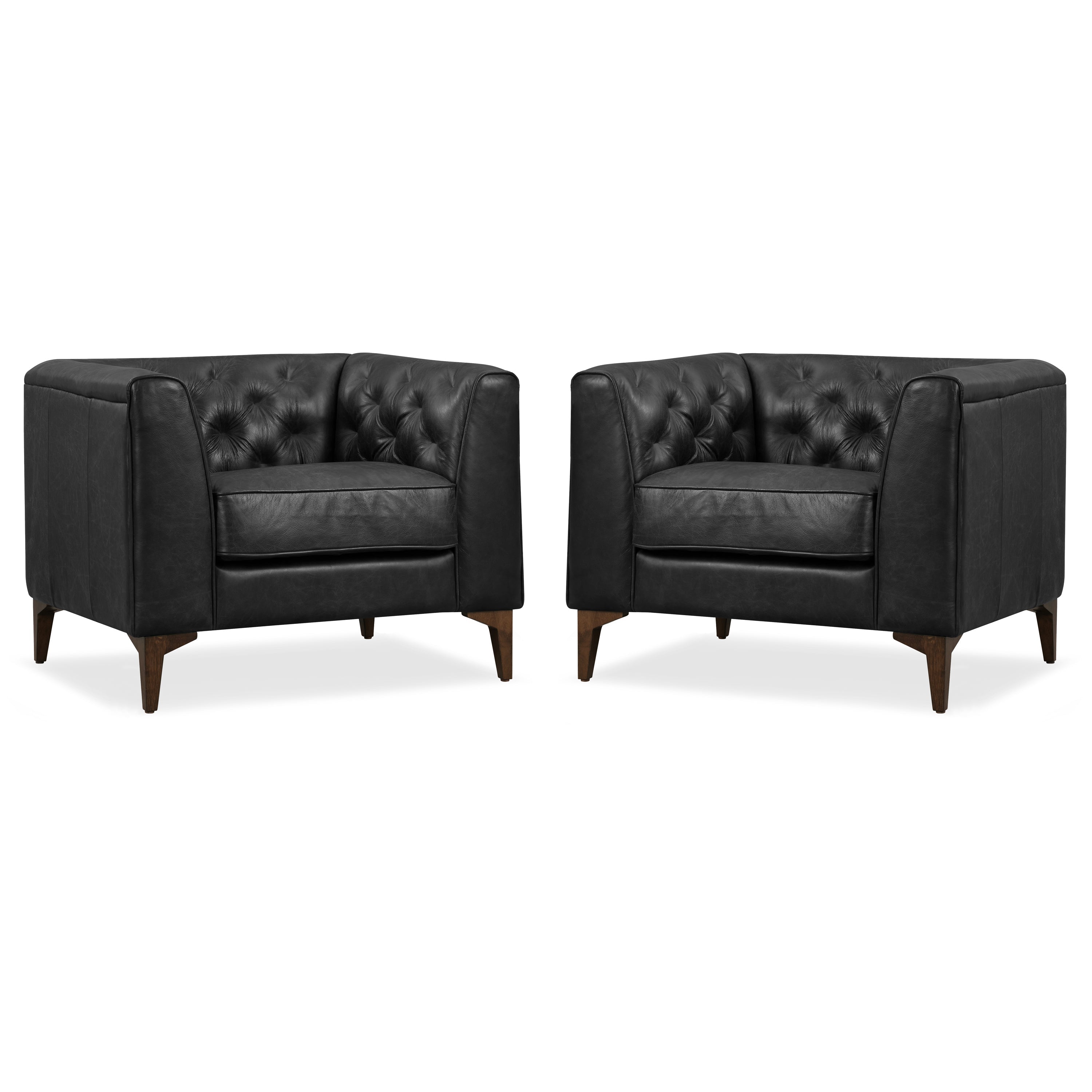 Fauteuil en cuir | Noir onyx